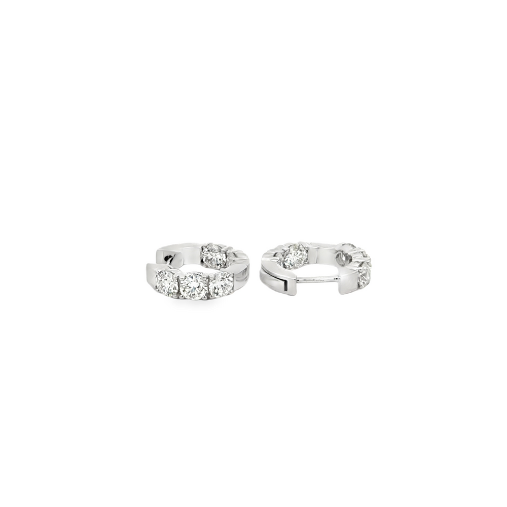 18K White Gold Inside-Out Diamond Hoop Earrings 2.60 Carat