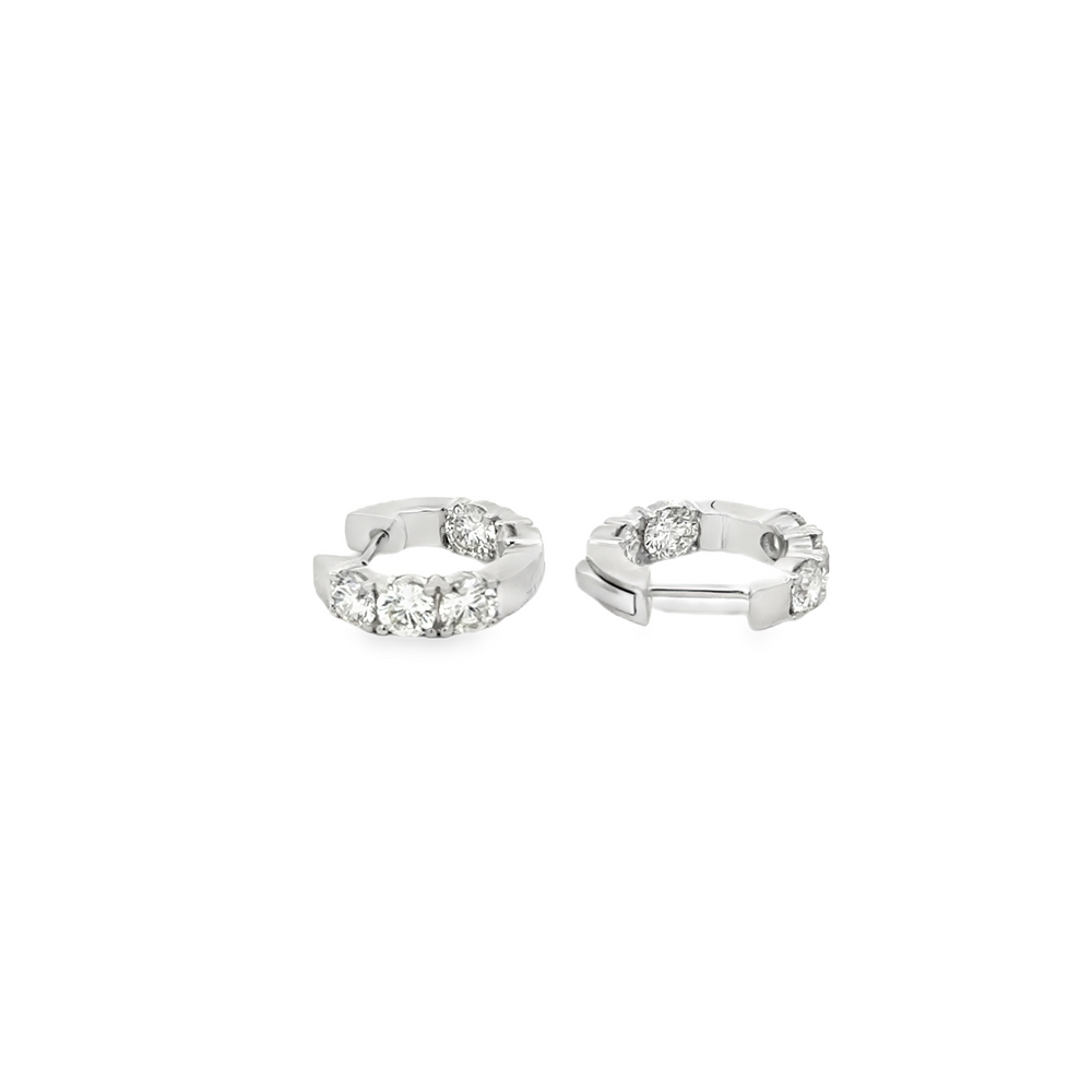 18K White Gold Inside-Out Diamond Hoop Earrings 1.60 Carat