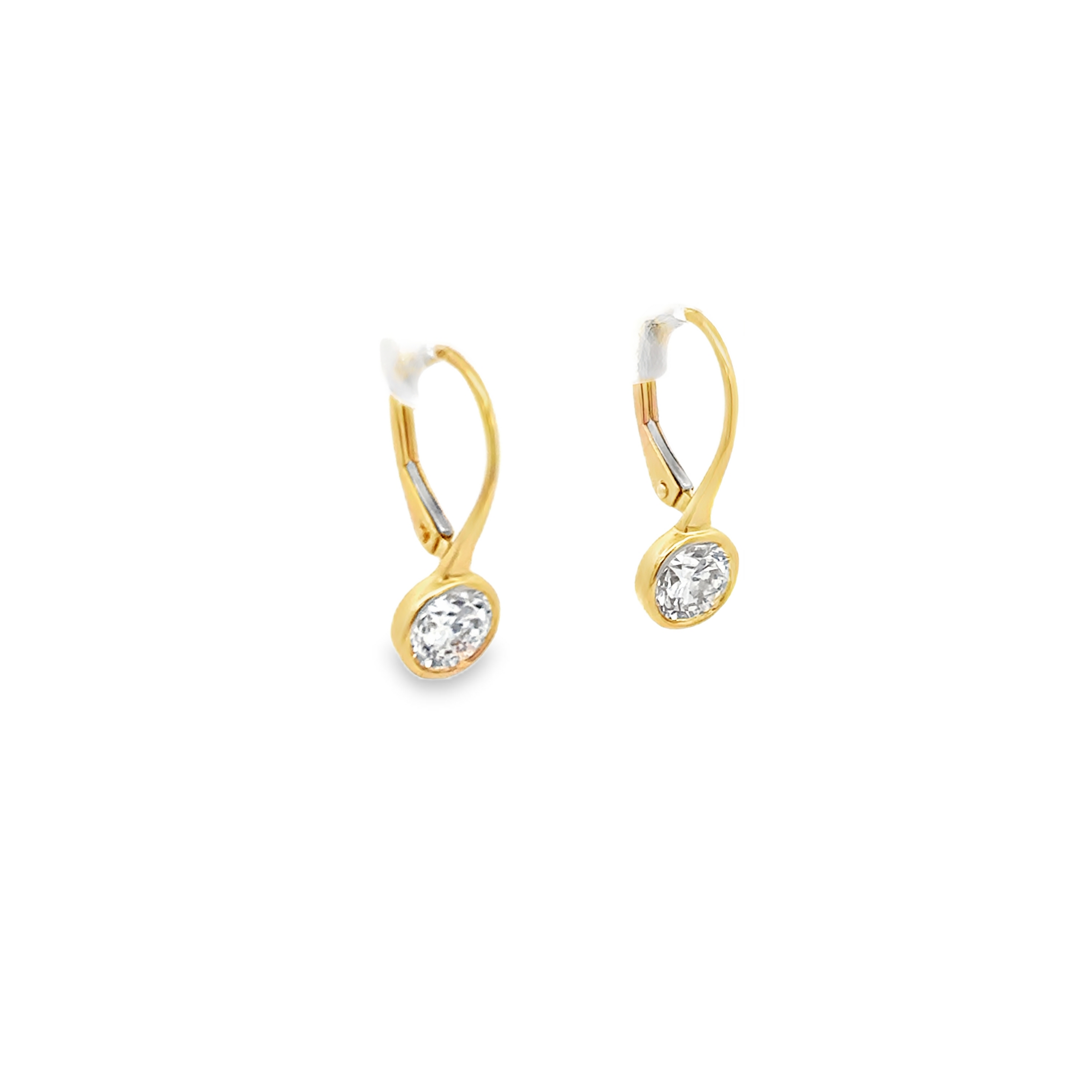 18K Yellow Gold Diamond Drop Earrings 1.40 Carat