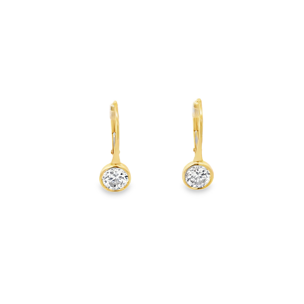 18K Yellow Gold Diamond Drop Earrings 1.40 Carat