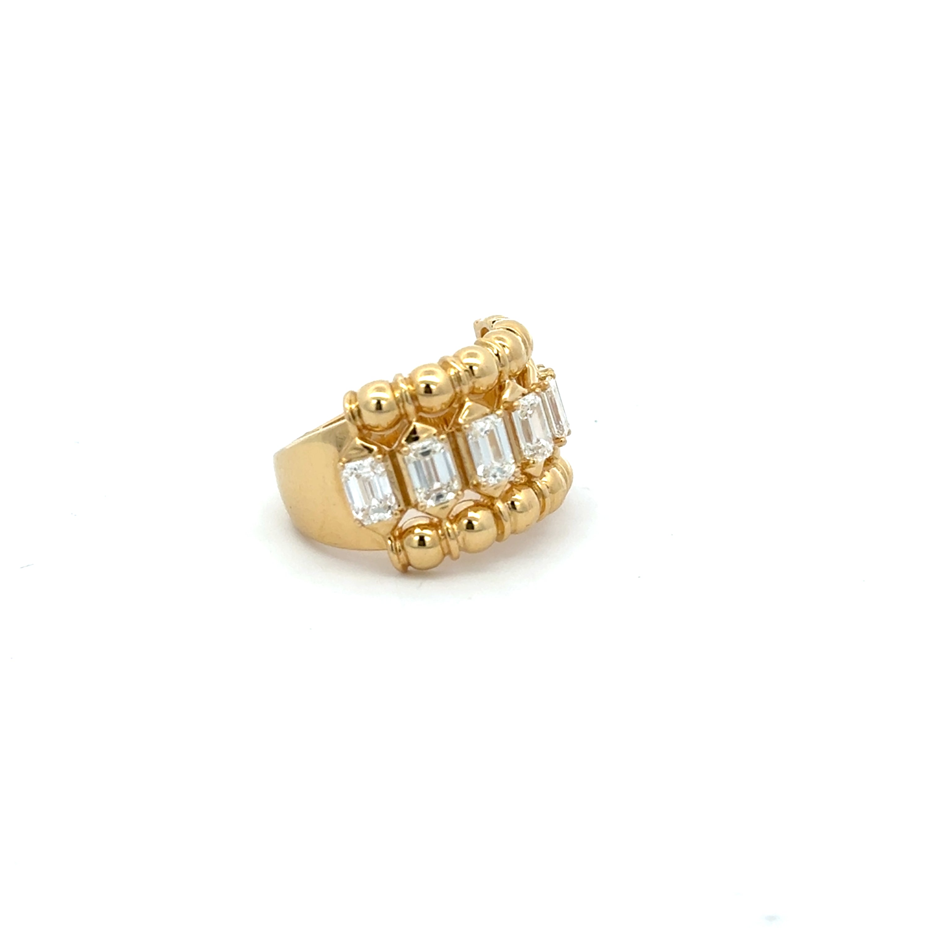 18K Yellow Gold Emerald Cut Diamond Ring 2.00 Carat VS