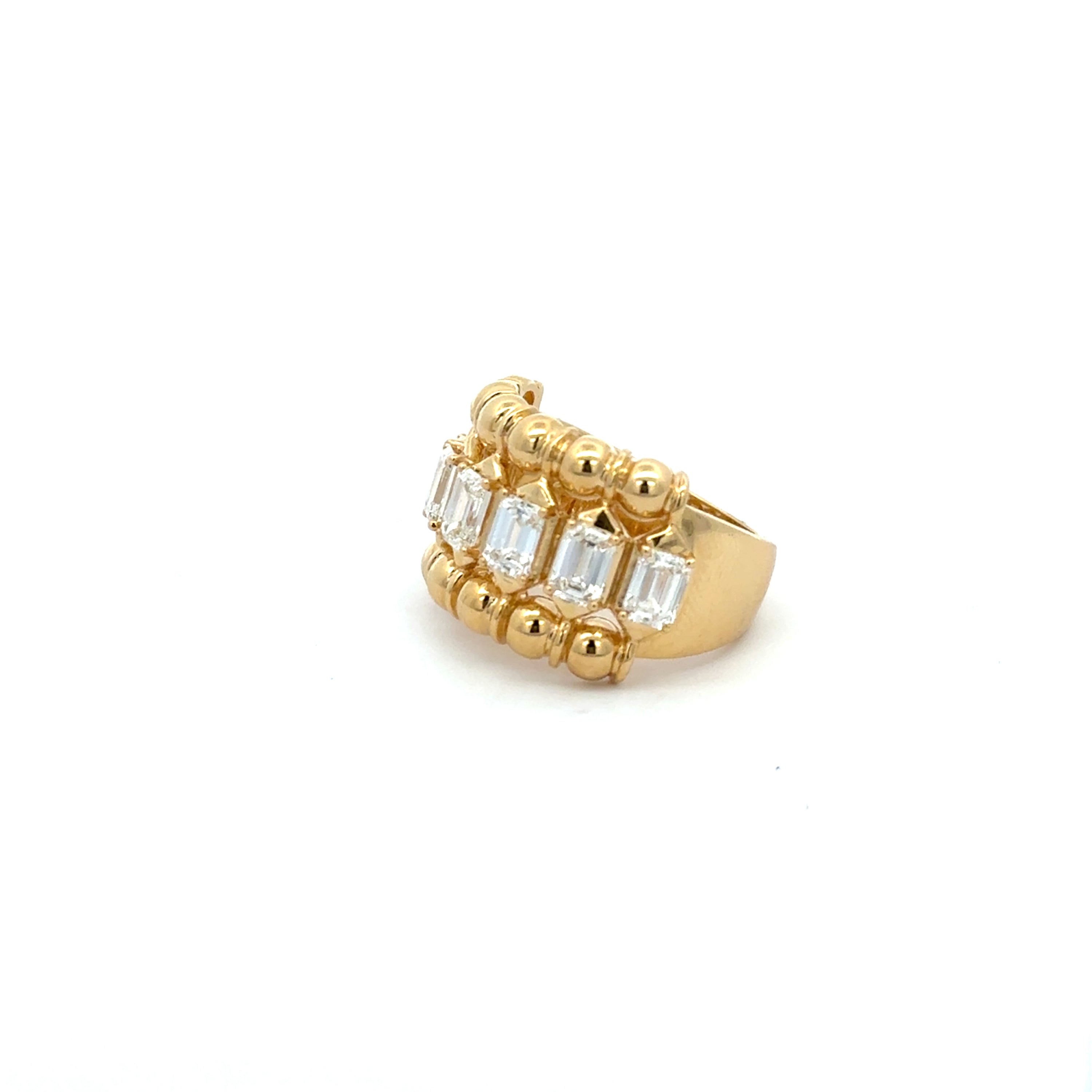 18K Yellow Gold Emerald Cut Diamond Ring 2.00 Carat VS