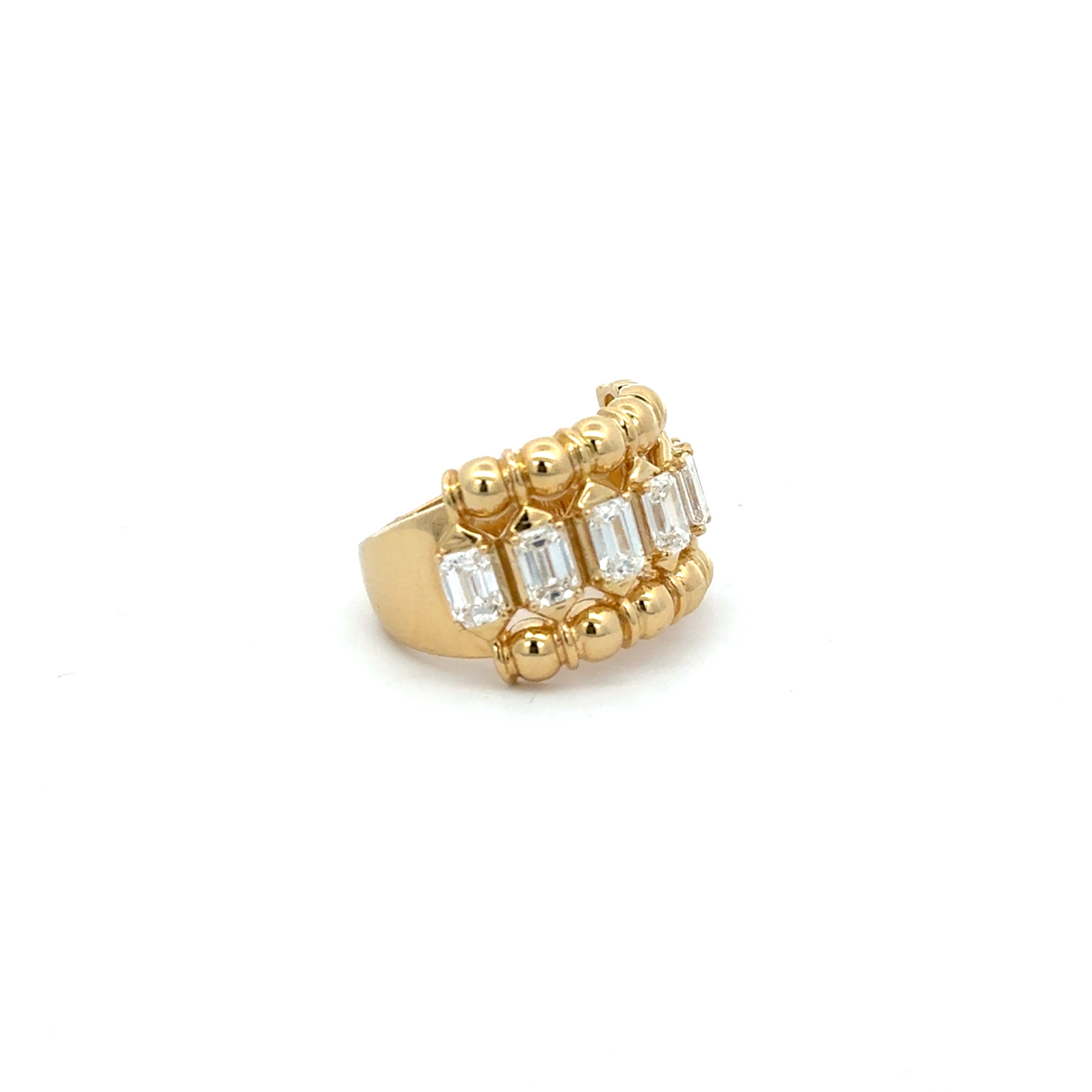 18K Yellow Gold Emerald Cut Diamond Ring 2.00 Carat VS