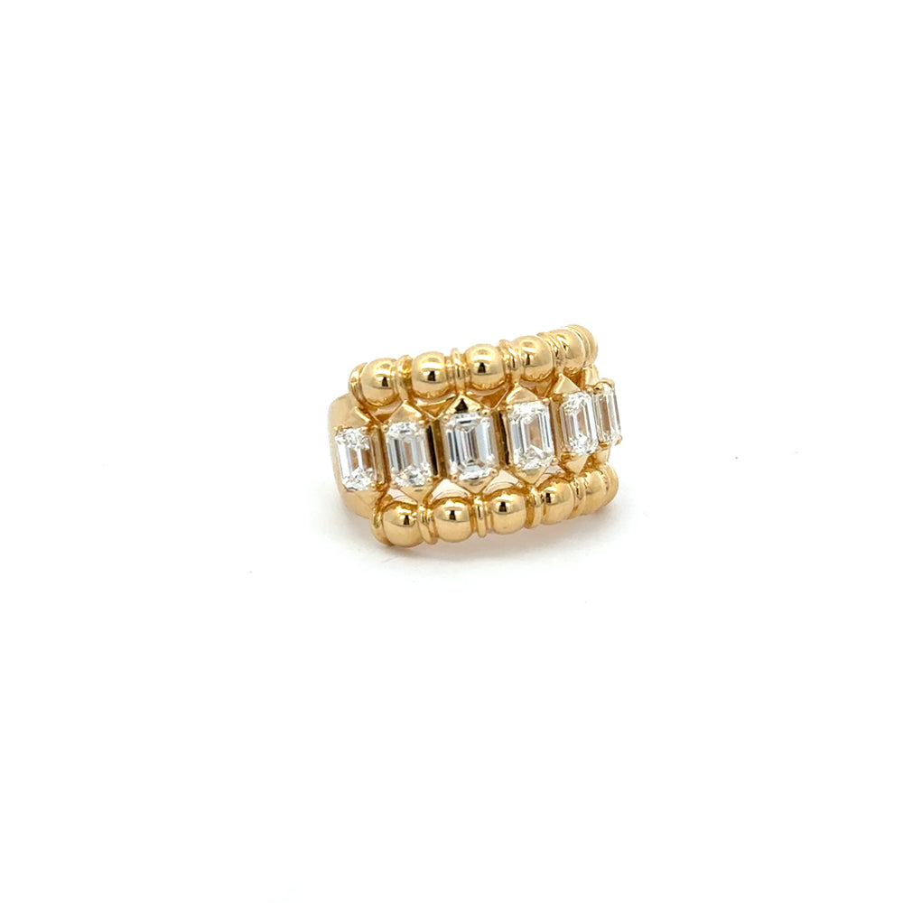 18K Yellow Gold Emerald Cut Diamond Ring 2.00 Carat VS