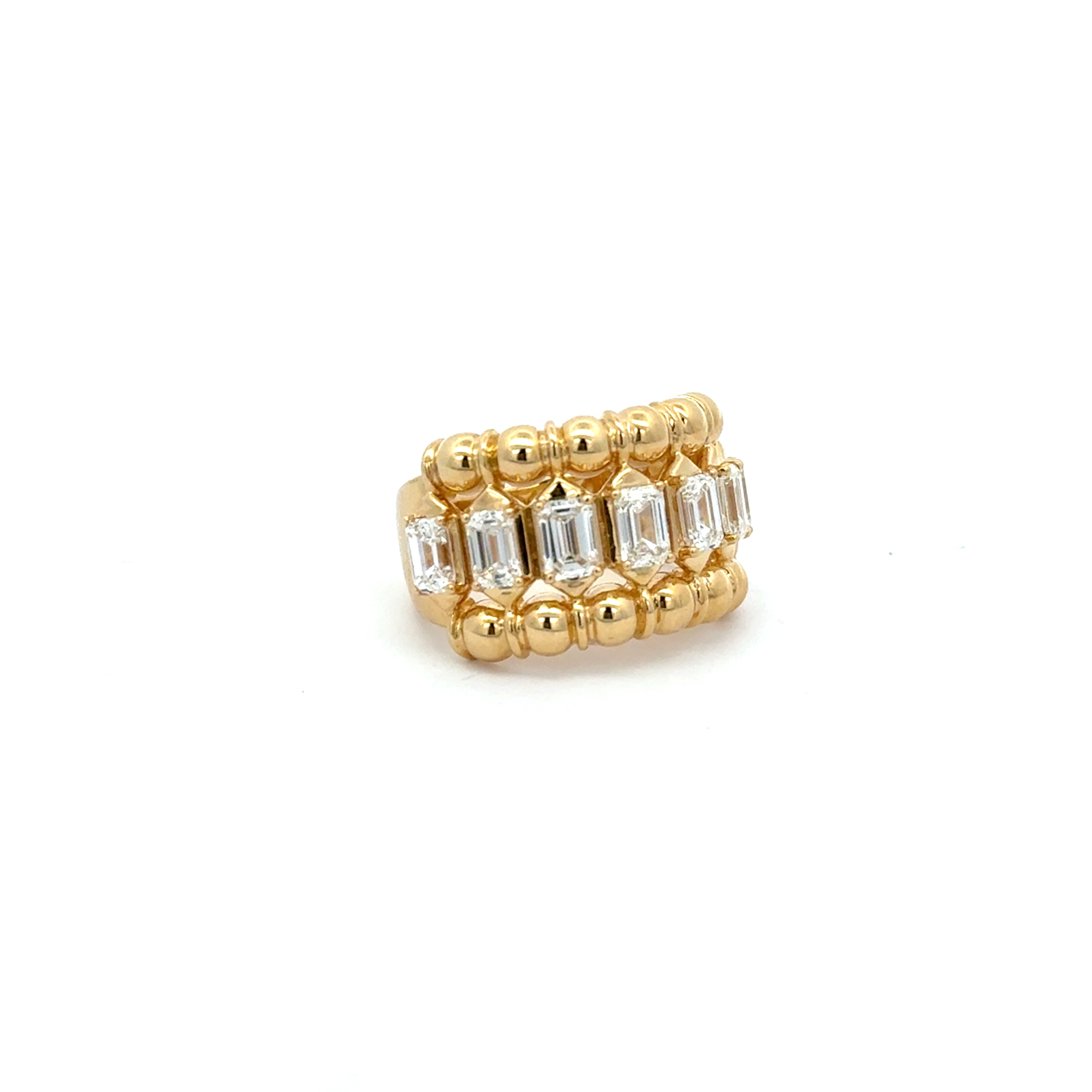 18K Yellow Gold Emerald Cut Diamond Ring 2.00 Carat VS