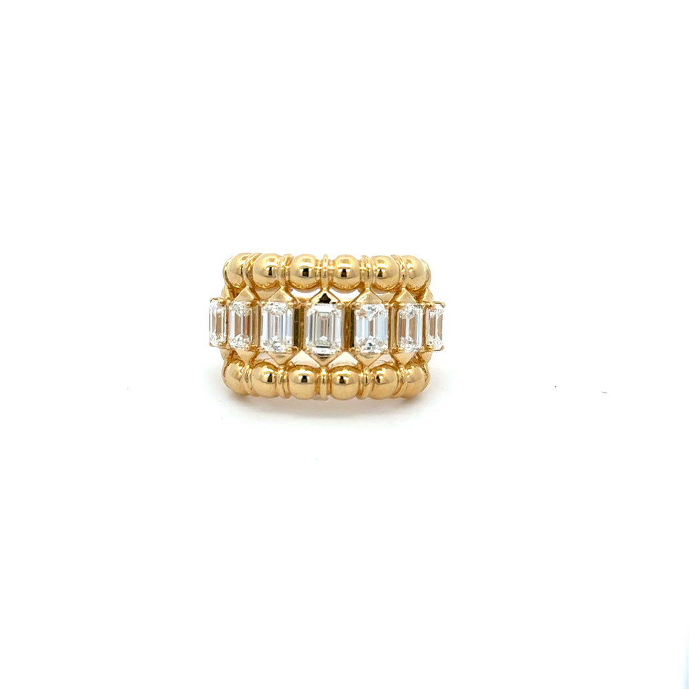 18K Yellow Gold Emerald Cut Diamond Ring 2.00 Carat VS