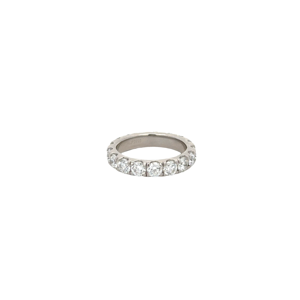 Platinum Diamond Eternity Ring 3.30 Carats –  Wedding Band Size 6.5