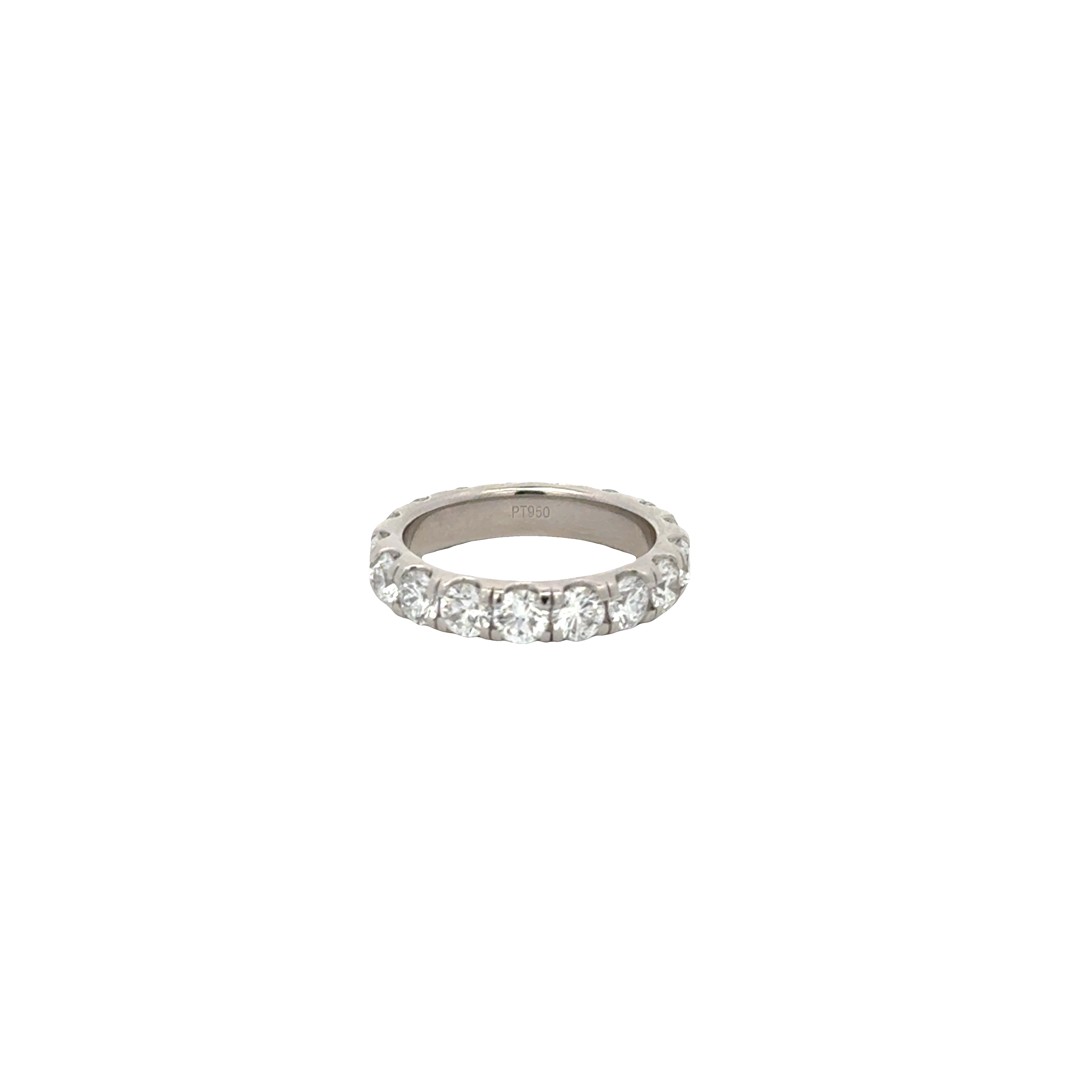 Platinum Diamond Eternity Ring 3.30 Carats –  Wedding Band Size 6.5