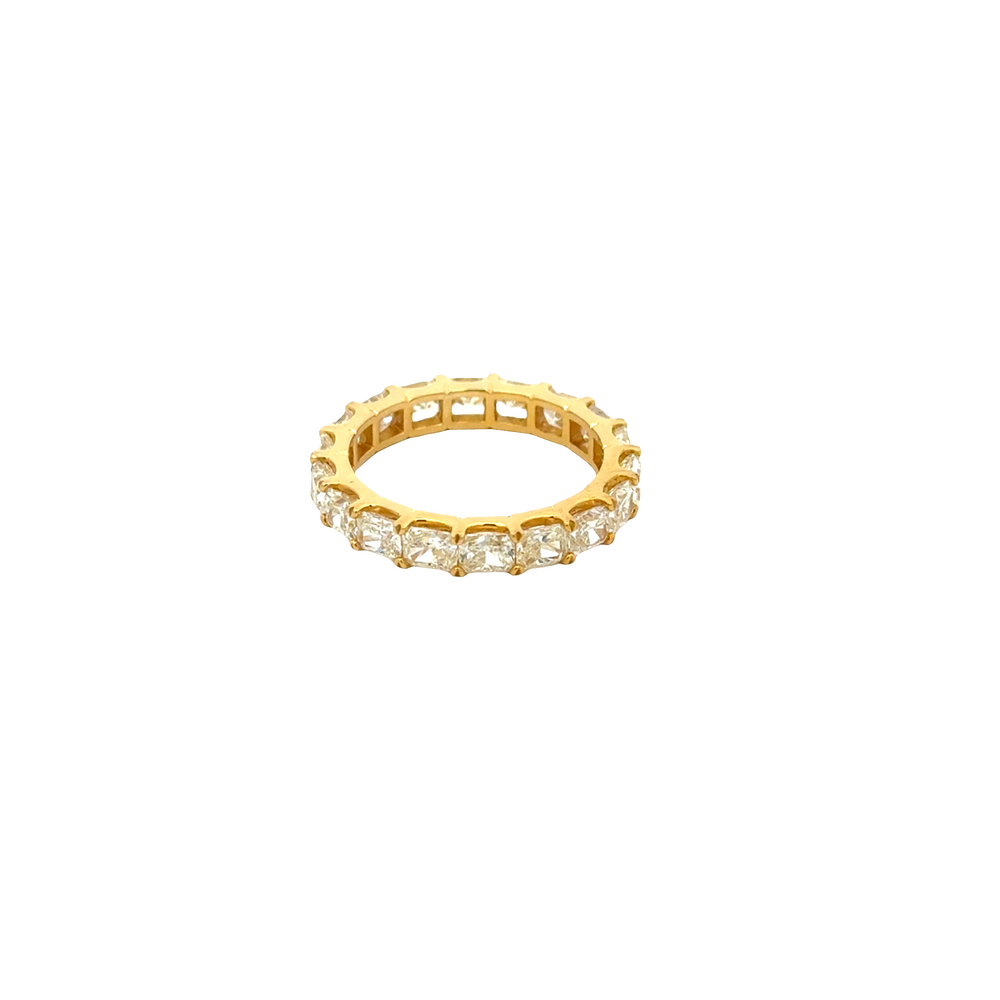 18K Yellow Gold Radiant Cut Yellow Diamond Eternity Ring 3.57 Carats VS
