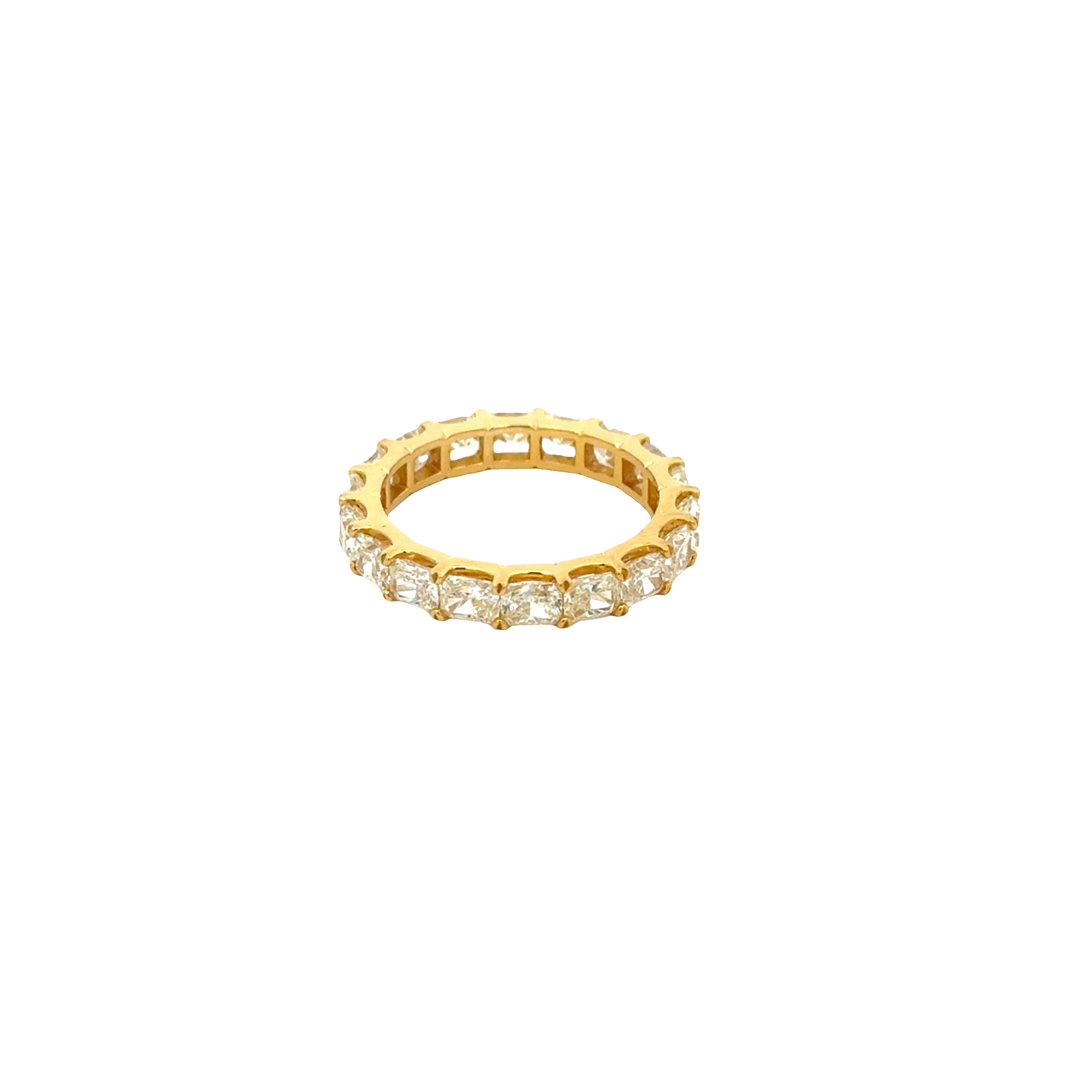 18K Yellow Gold Radiant Cut Yellow Diamond Eternity Ring 3.57 Carats VS