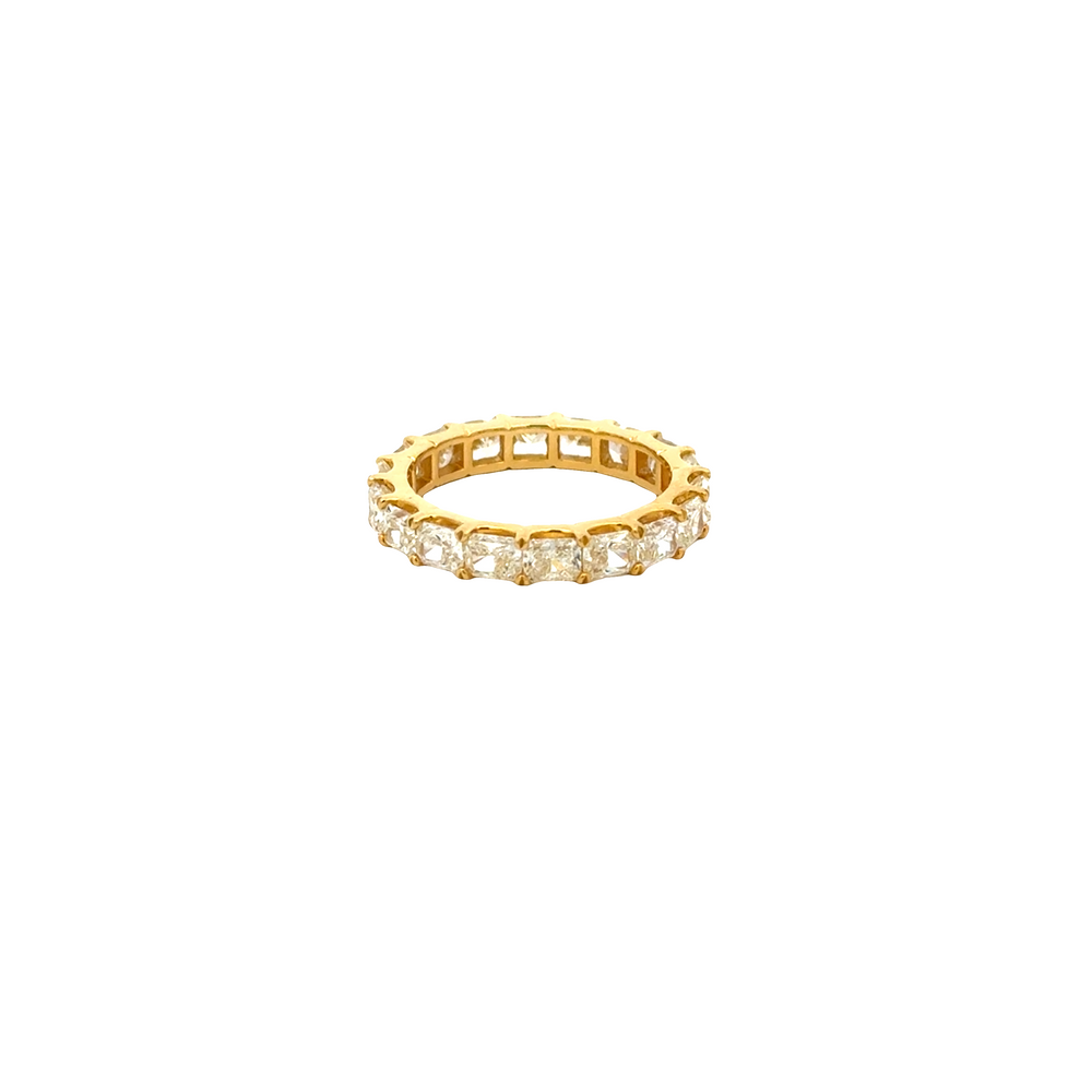 18K Yellow Gold Radiant Cut Yellow Diamond Eternity Ring 3.57 Carats VS
