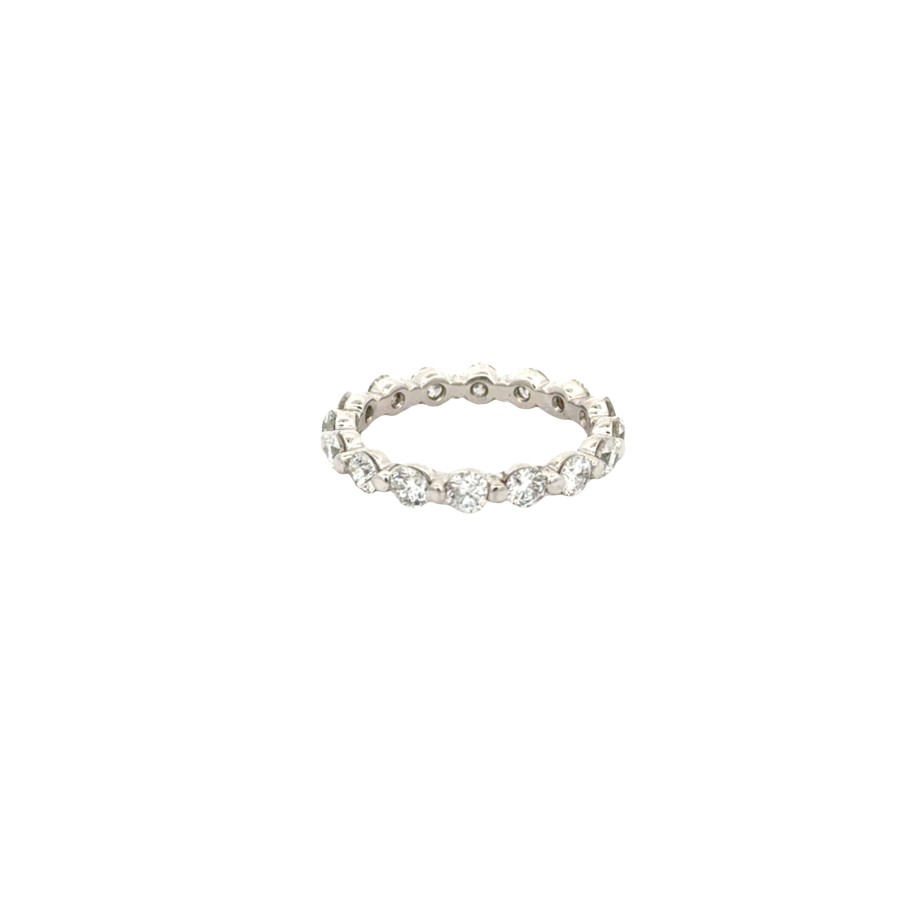 14K White Gold Diamond Eternity Ring 2.01 Carats – Shared Prong Wedding Band