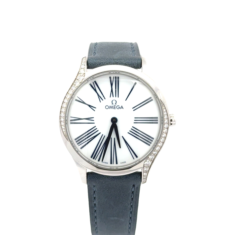 Pre-Owned Omega De Ville Trésor 36mm Stainless Steel Diamond Bezel Watch
