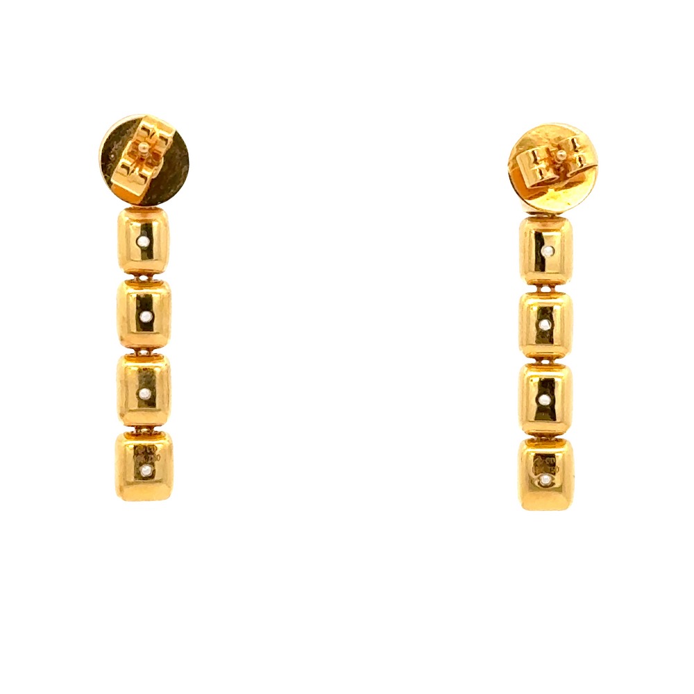 18K Yellow Gold Five Diamond Drop Earrings – 5.70cttw