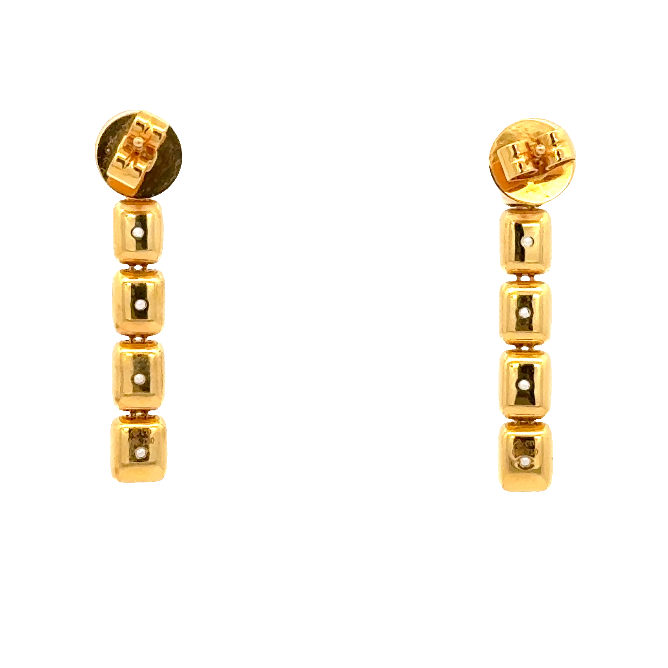 18K Yellow Gold Five Diamond Drop Earrings – 5.70cttw
