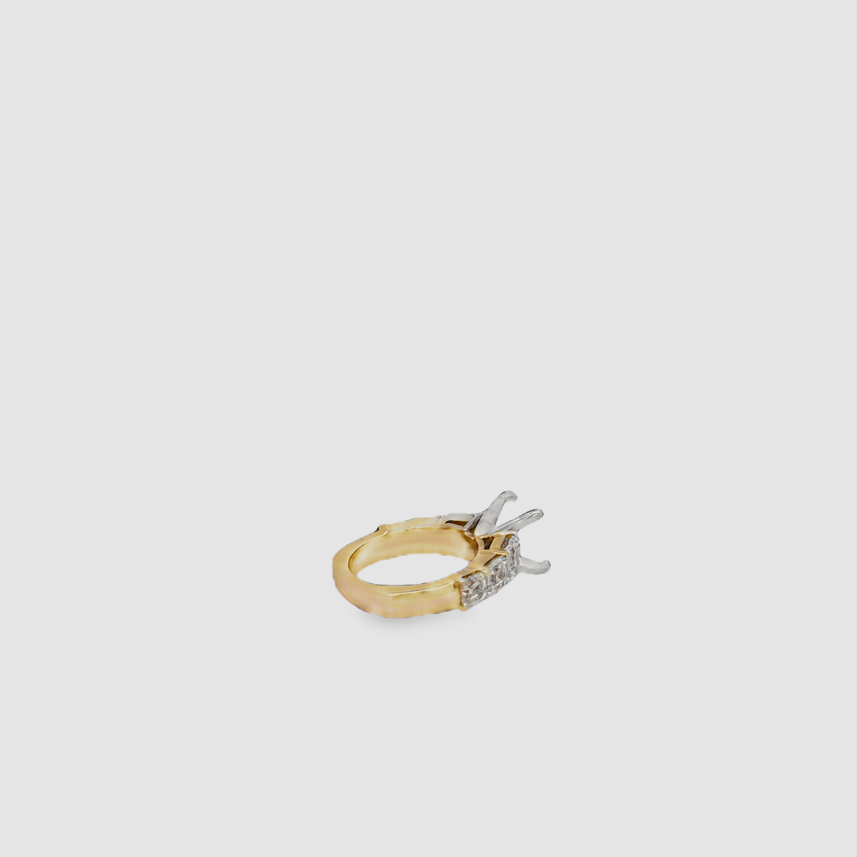 18K Yellow Gold Asscher Cut Diamond Engagement Ring Mount (3.50cttw)