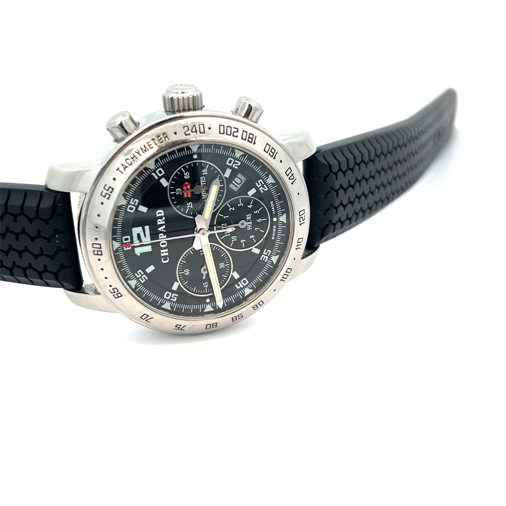 Pre- Owned Chopard Mille Miglia Chronograph Stainless Steel Watch – Black Dial Rubber Strap