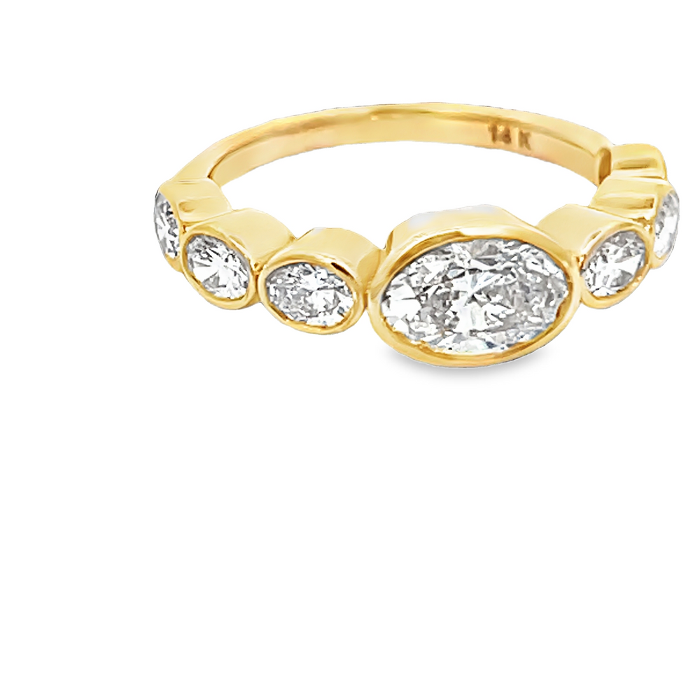 14K Yellow Gold Oval Diamond Ring 1.85 Carat