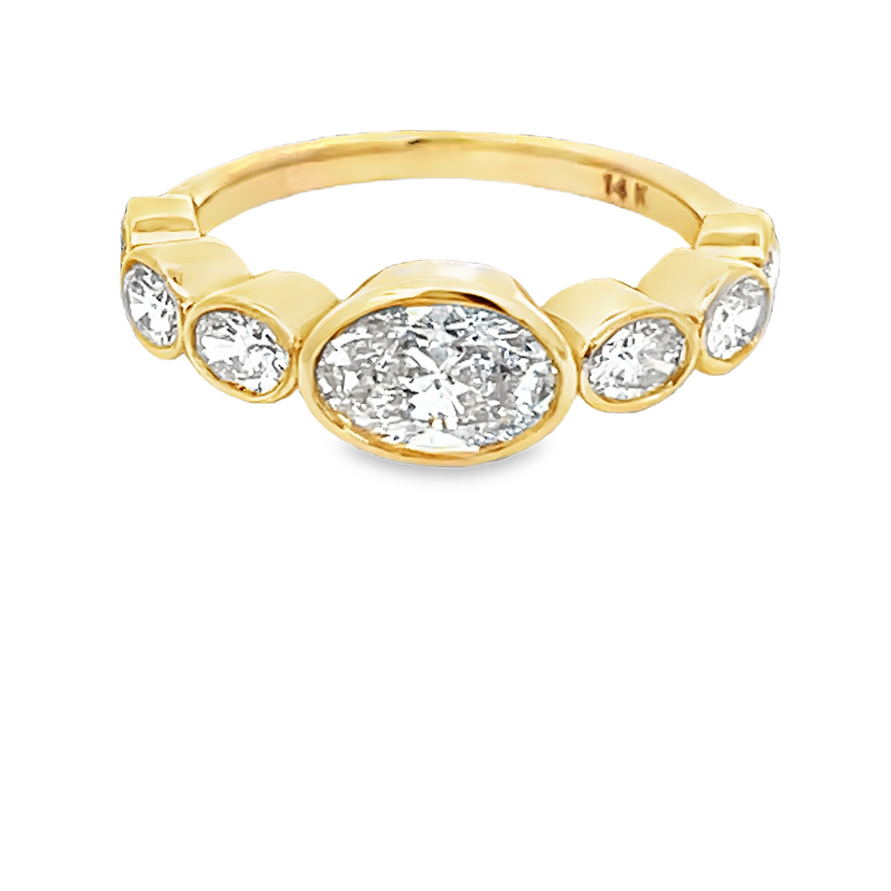 14K Yellow Gold Oval Diamond Ring 1.85 Carat
