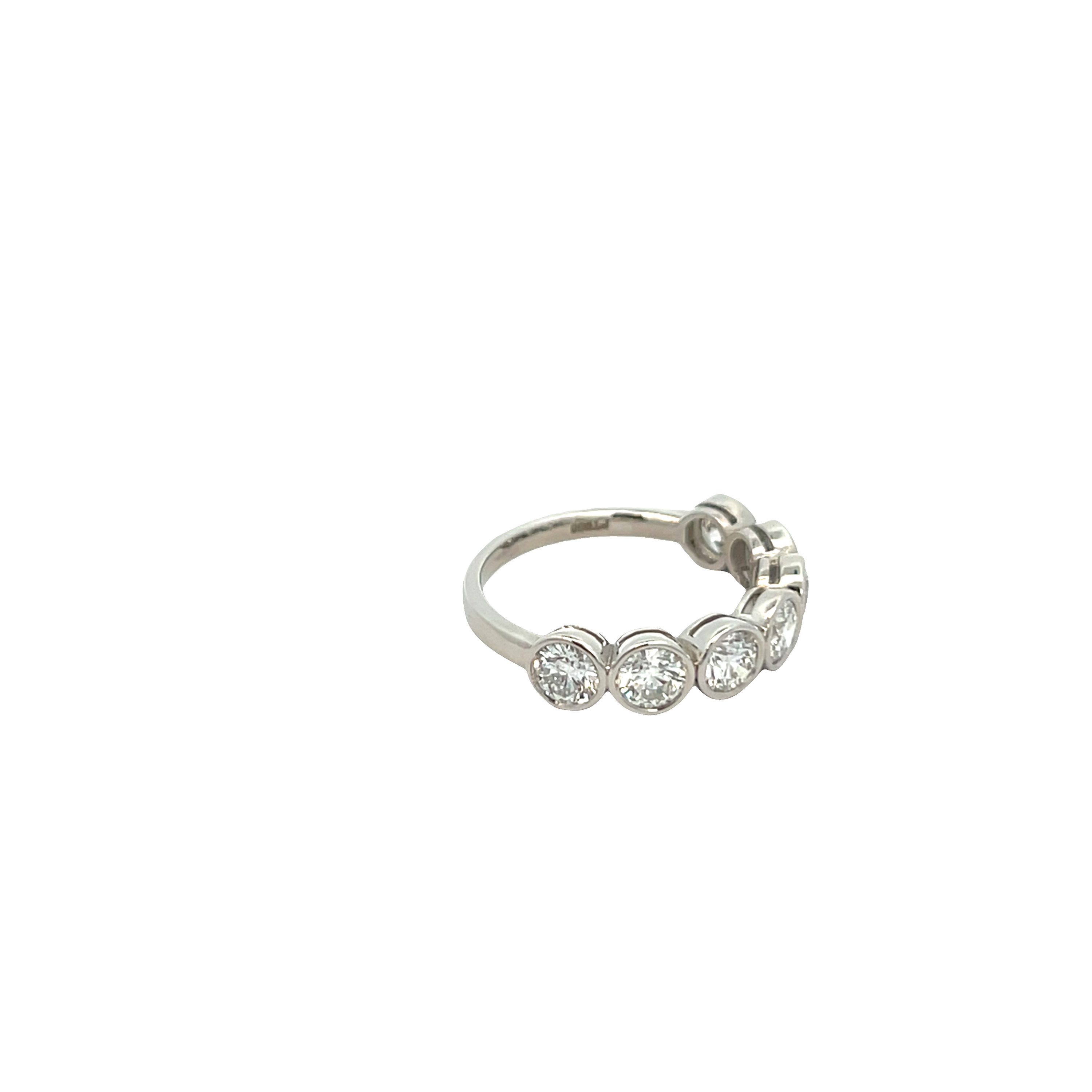 Platinum Seven Stone Diamond Half Eternity Ring 1.85 Carat Bezel Set