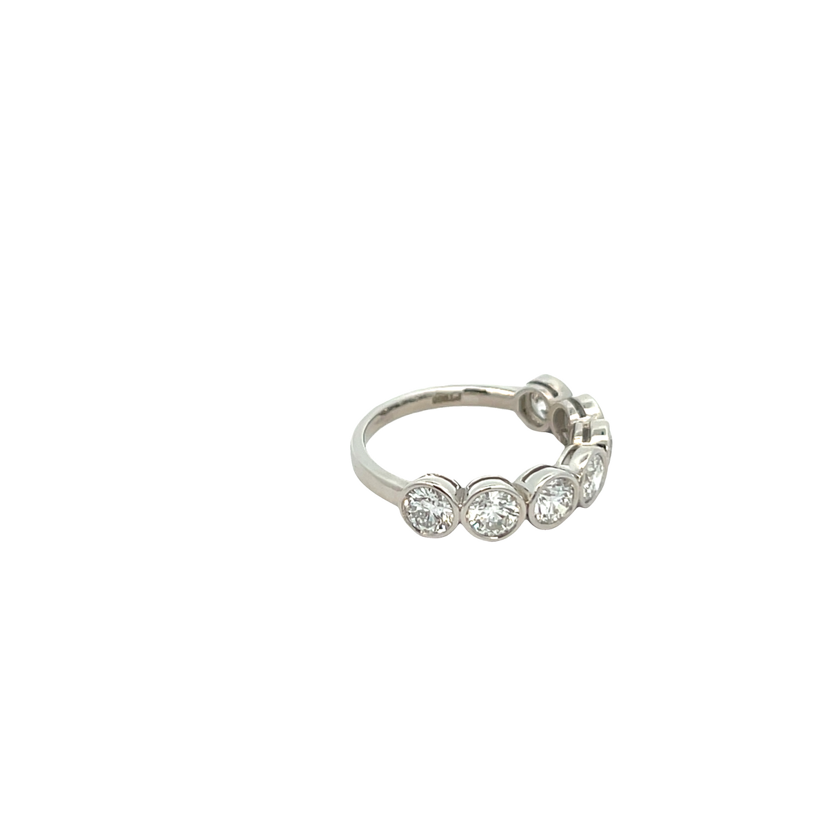 Platinum Seven Stone Diamond Half Eternity Ring 1.85 Carat Bezel Set