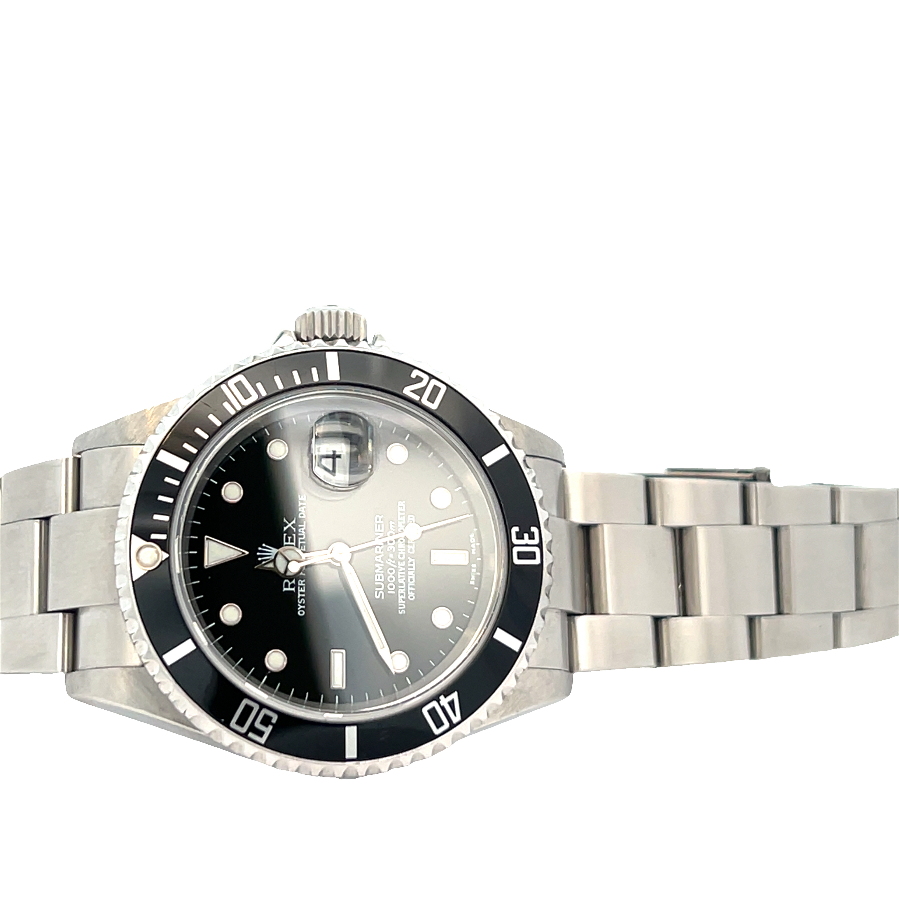 Certified Pre-Owned Rolex Submariner Date 16610 Stainless Steel Box & Papers
