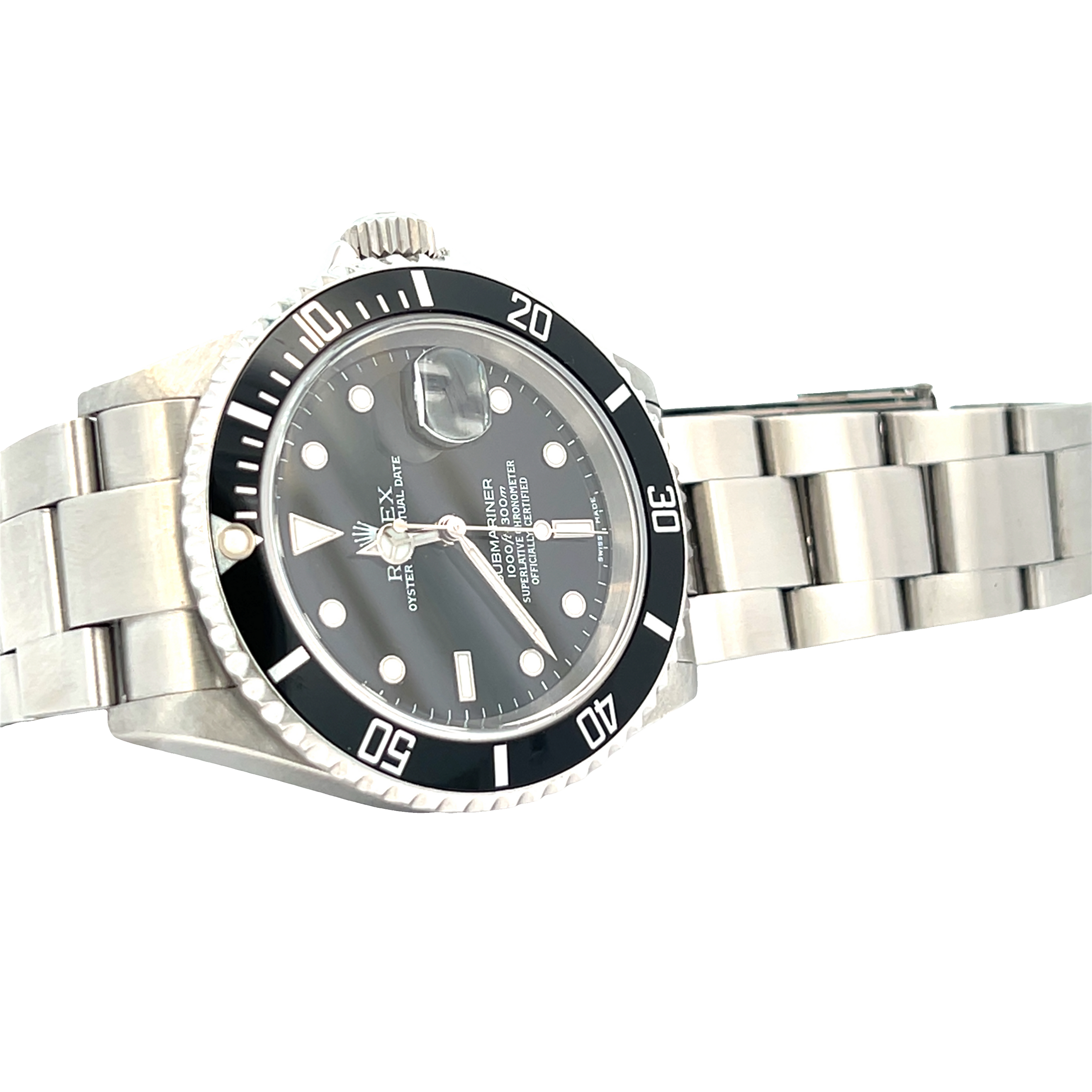 Certified Pre-Owned Rolex Submariner Date 16610 Stainless Steel Box & Papers