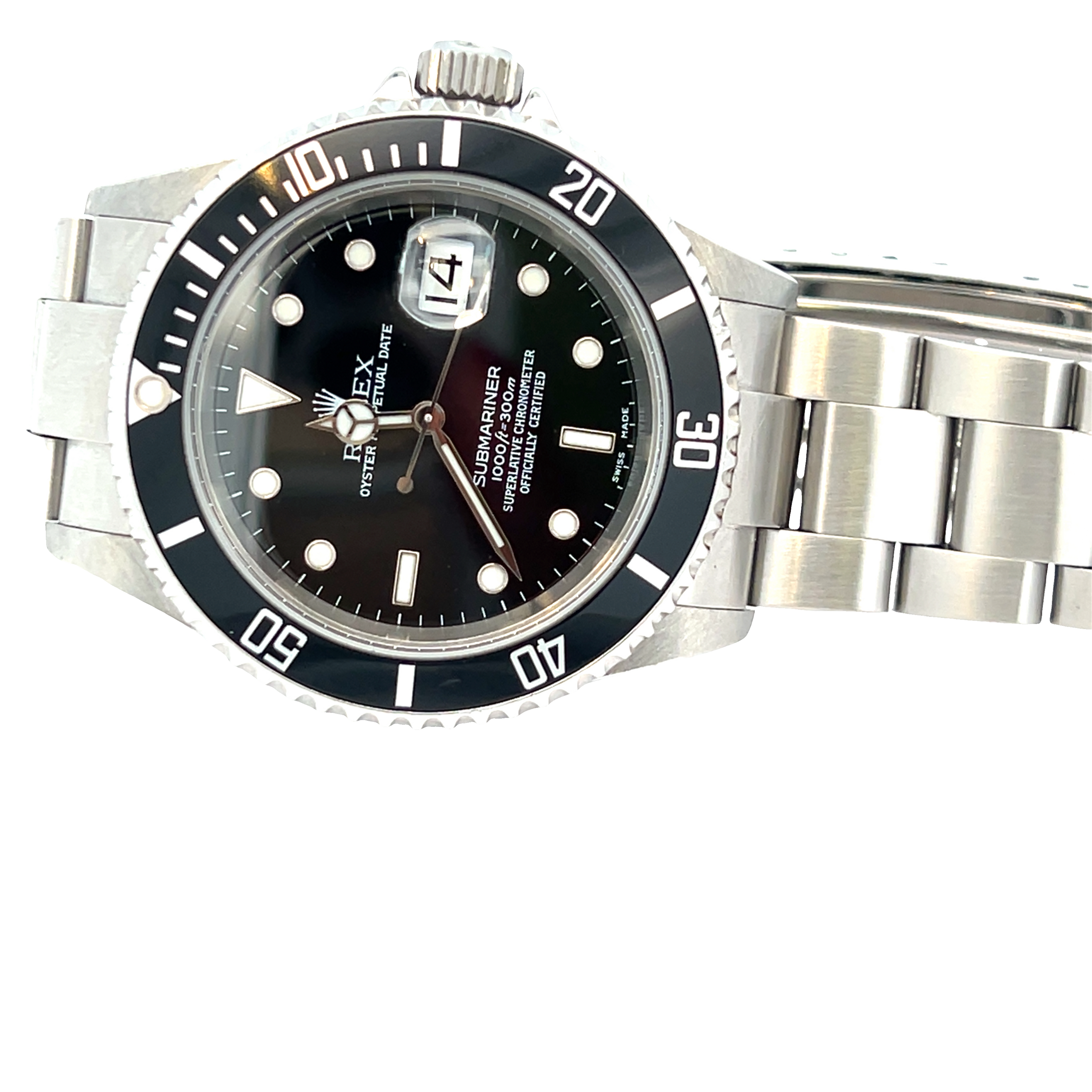 Certified Pre-Owned Rolex Submariner Date 16610 Stainless Steel Box & Papers