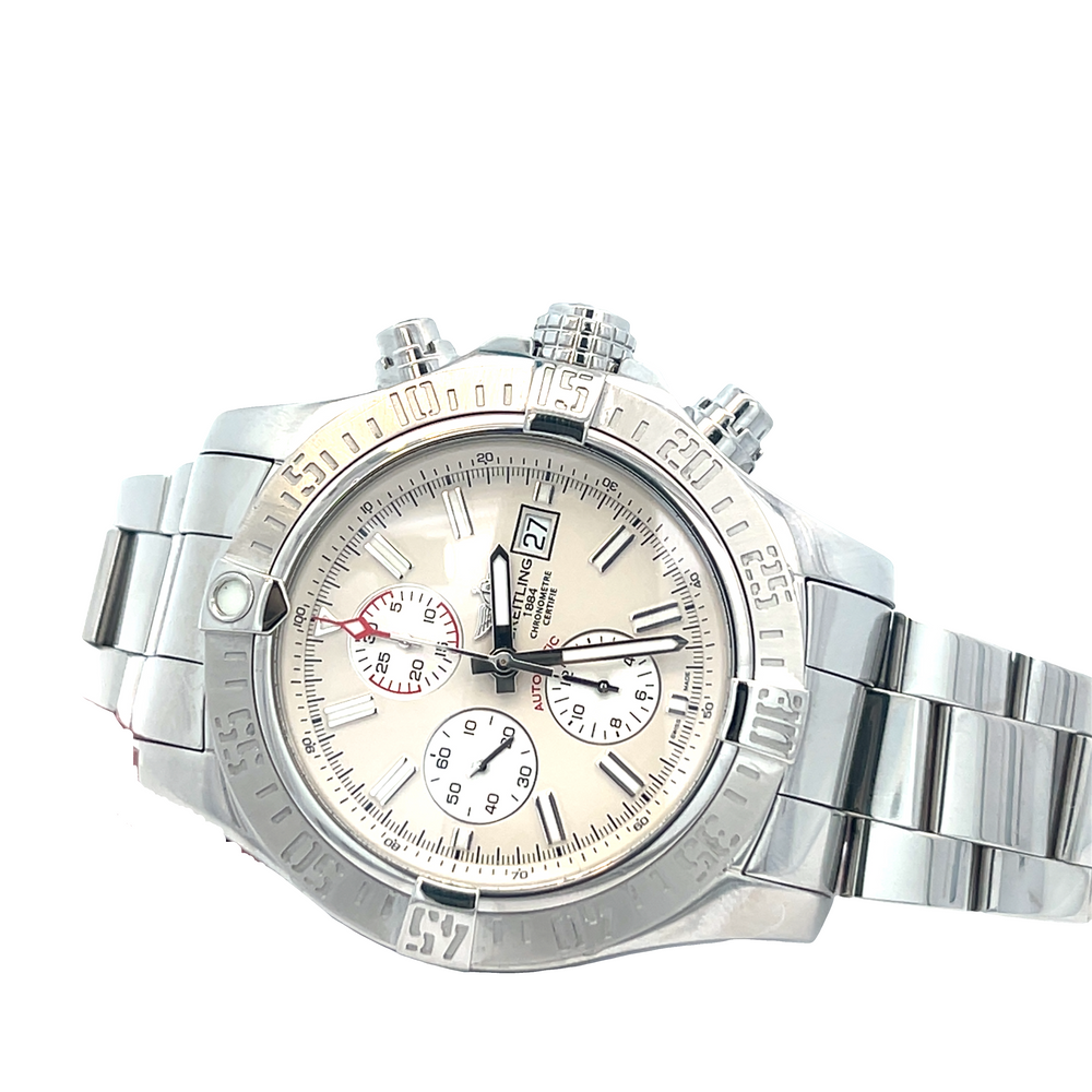 Pre-Owned Breitling Super Avenger II A13371 48mm Silver Dial Steel Chronograph