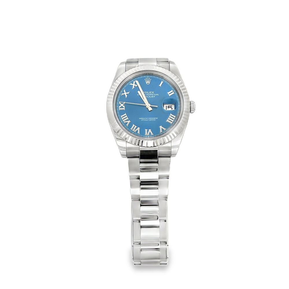 Pre-Owned Rolex Datejust 41 Blue Roman Dial 126334 Box & Papers 2022