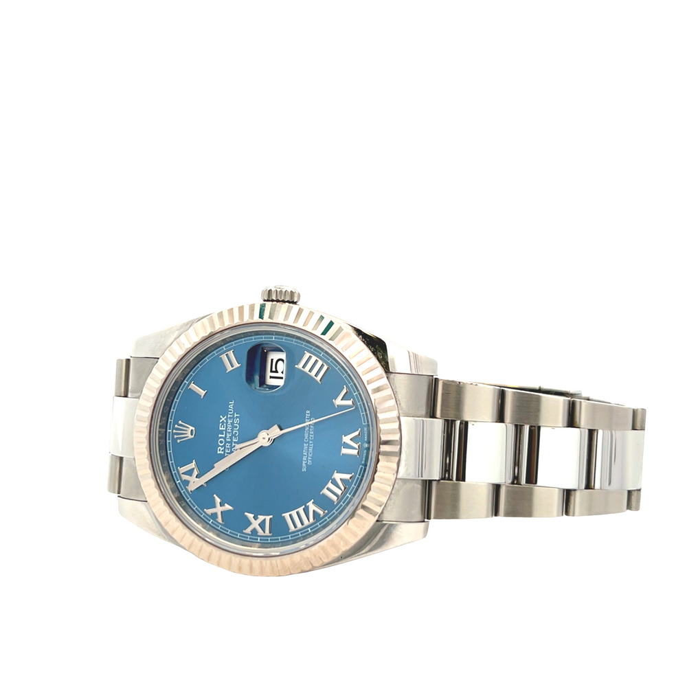 Pre-Owned Rolex Datejust 41 Blue Roman Dial 126334 Box & Papers 2022