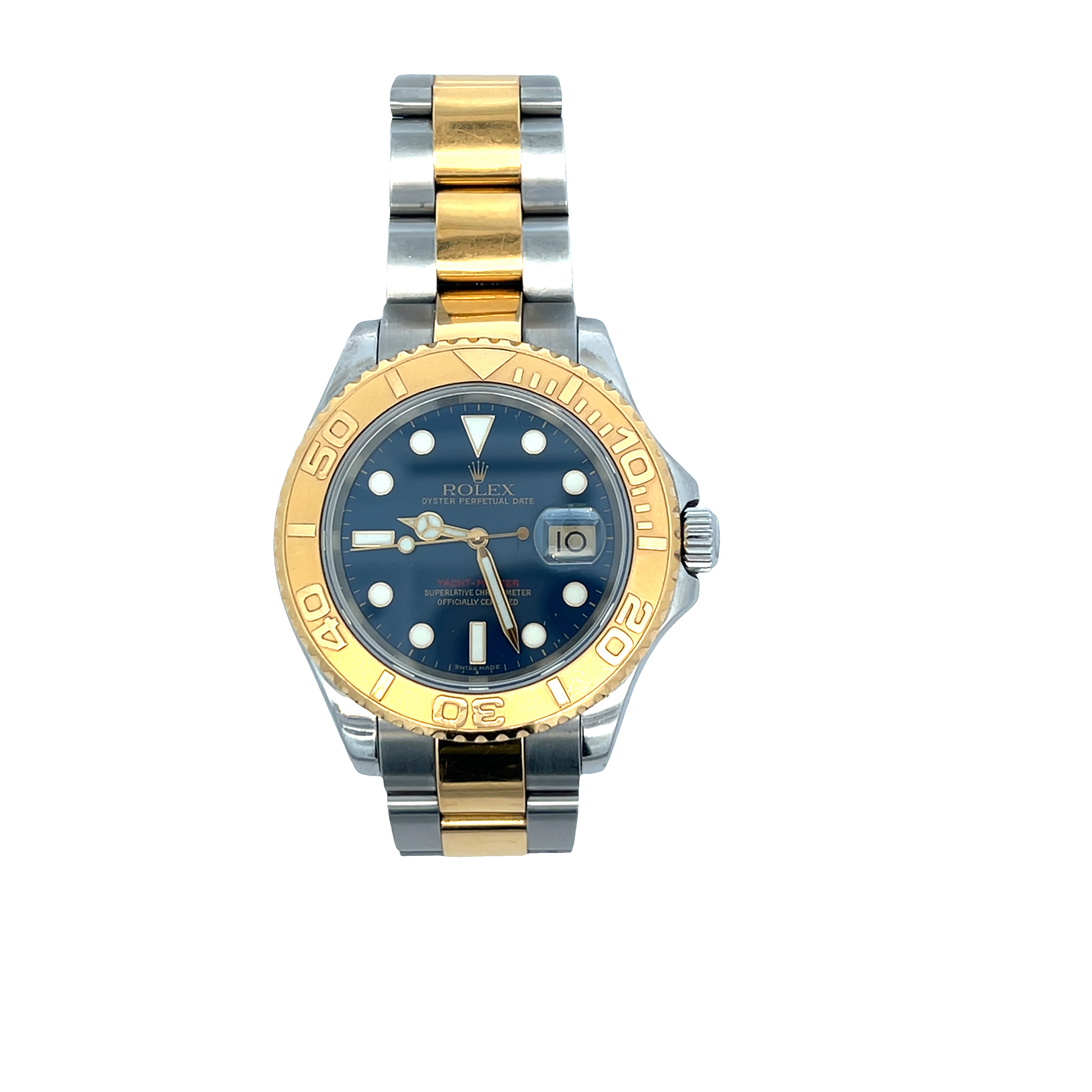 Pre-Owned Rolex Yacht-Master 40 Two-Tone Gold & Steel Blue Dial Box & Papers