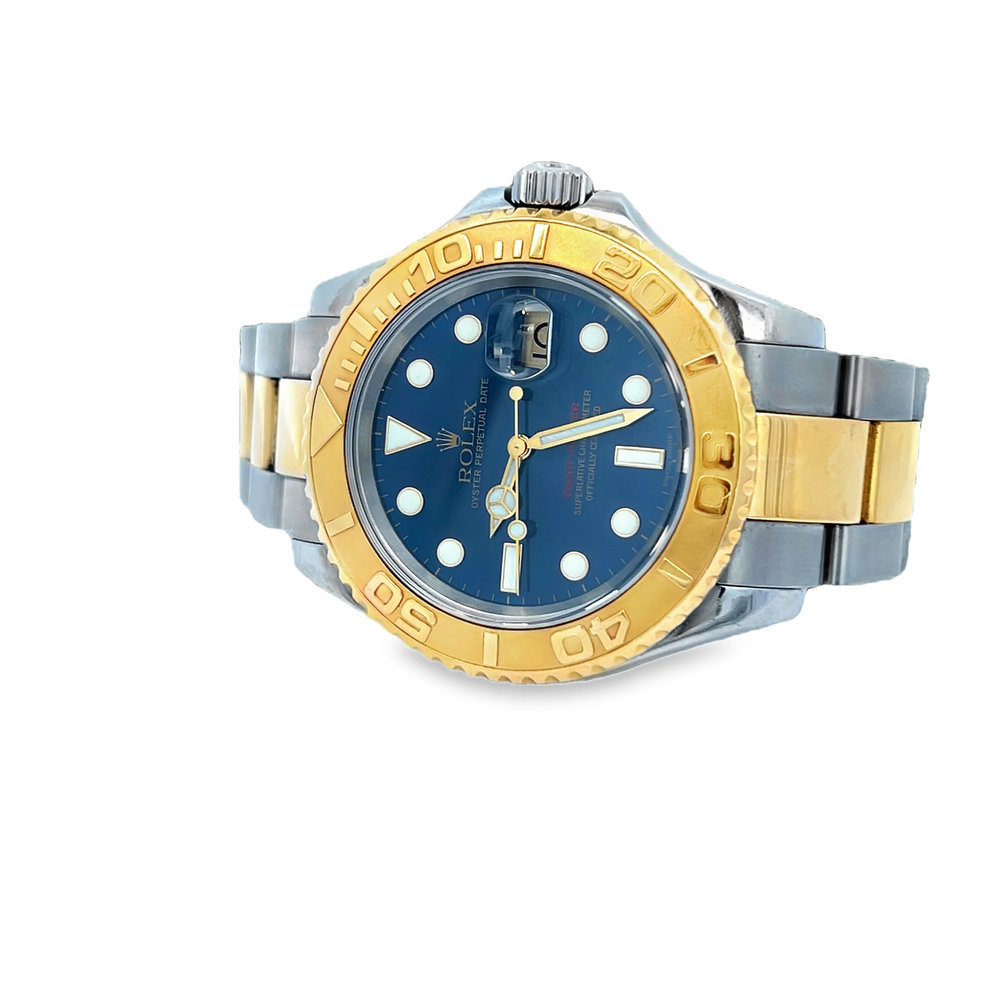 Pre-Owned Rolex Yacht-Master 40 Two-Tone Gold & Steel Blue Dial Box & Papers