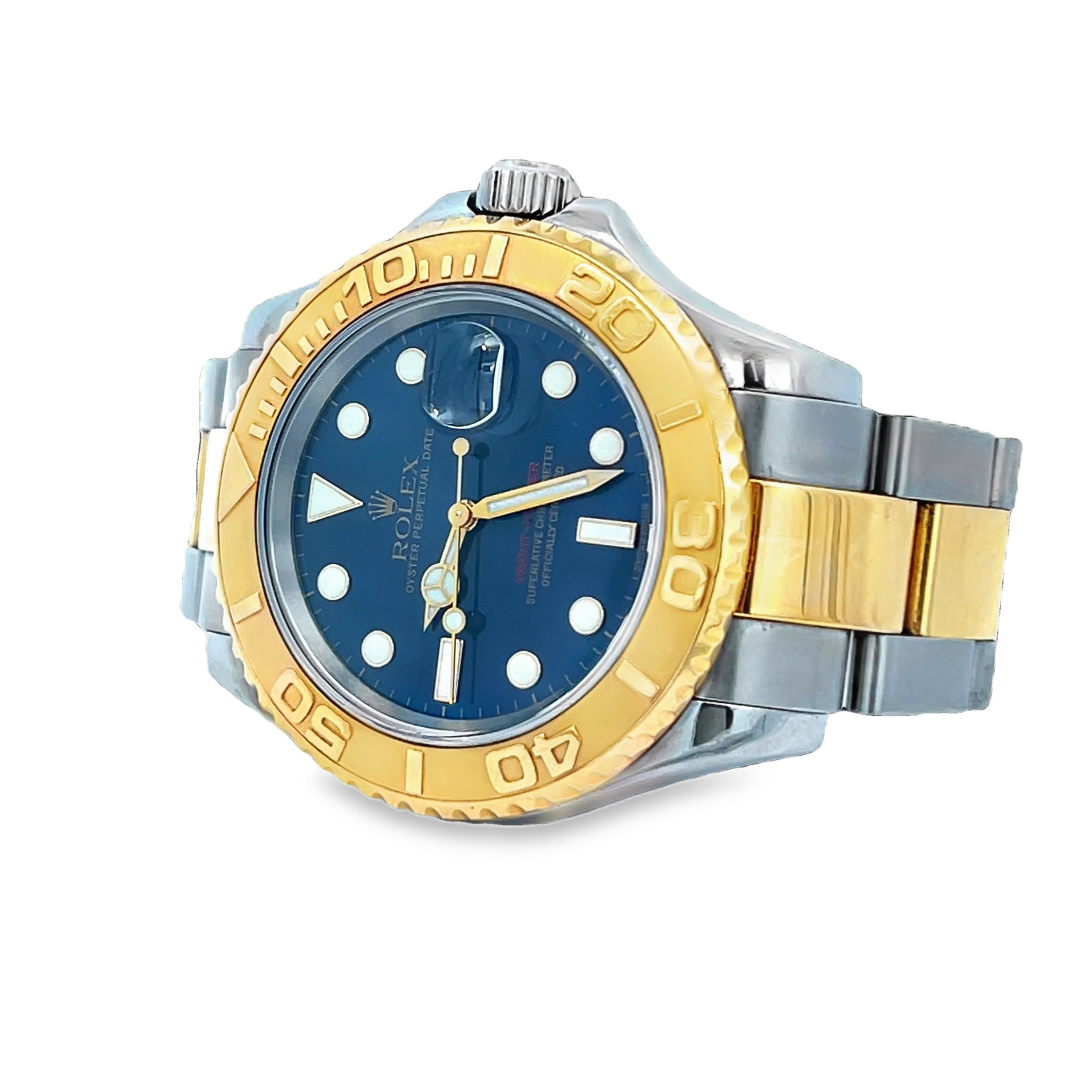 Pre-Owned Rolex Yacht-Master 40 Two-Tone Gold & Steel Blue Dial Box & Papers