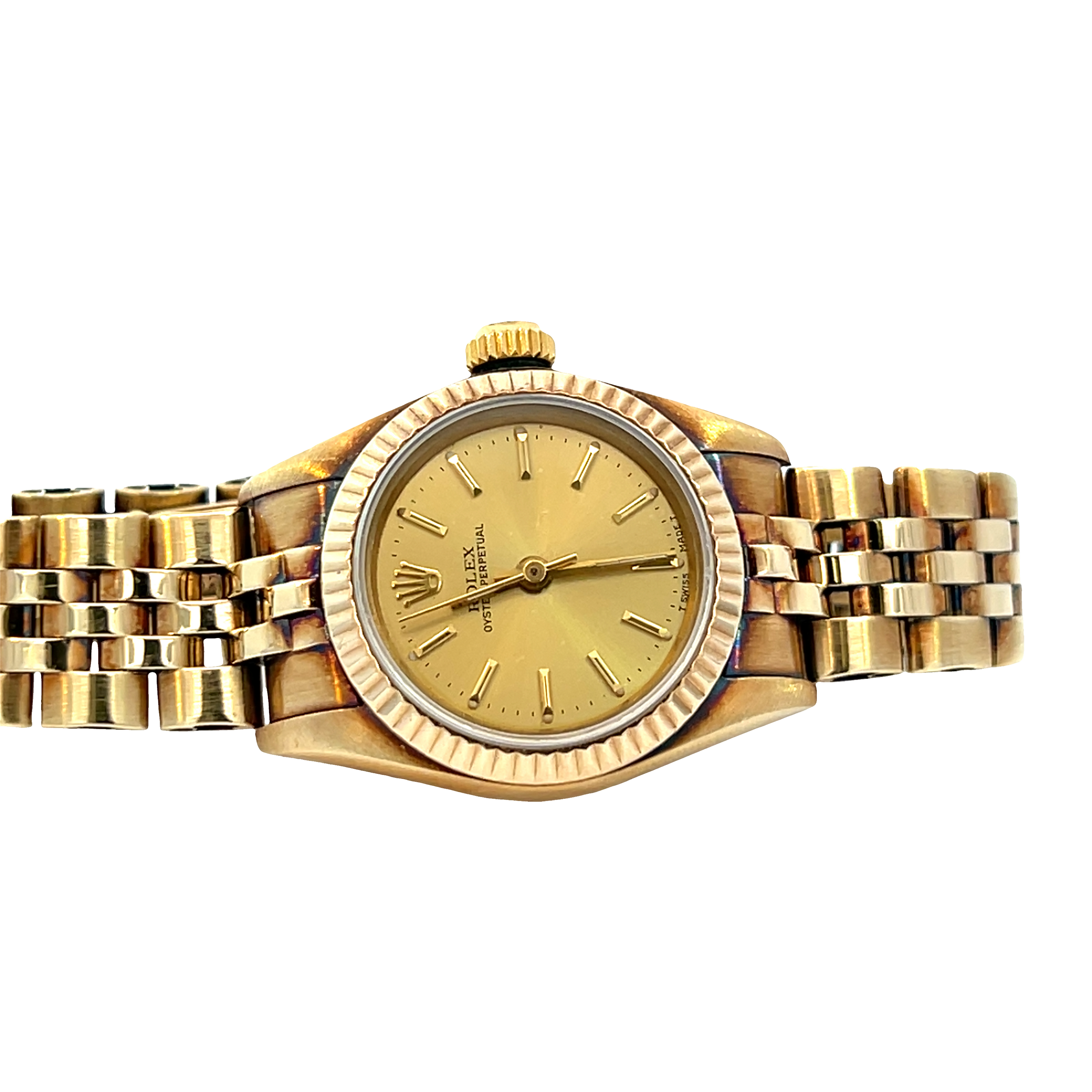 Pre-Owned Rolex Oyster Perpetual Champagne Dial circa 1988 with Box & Papers