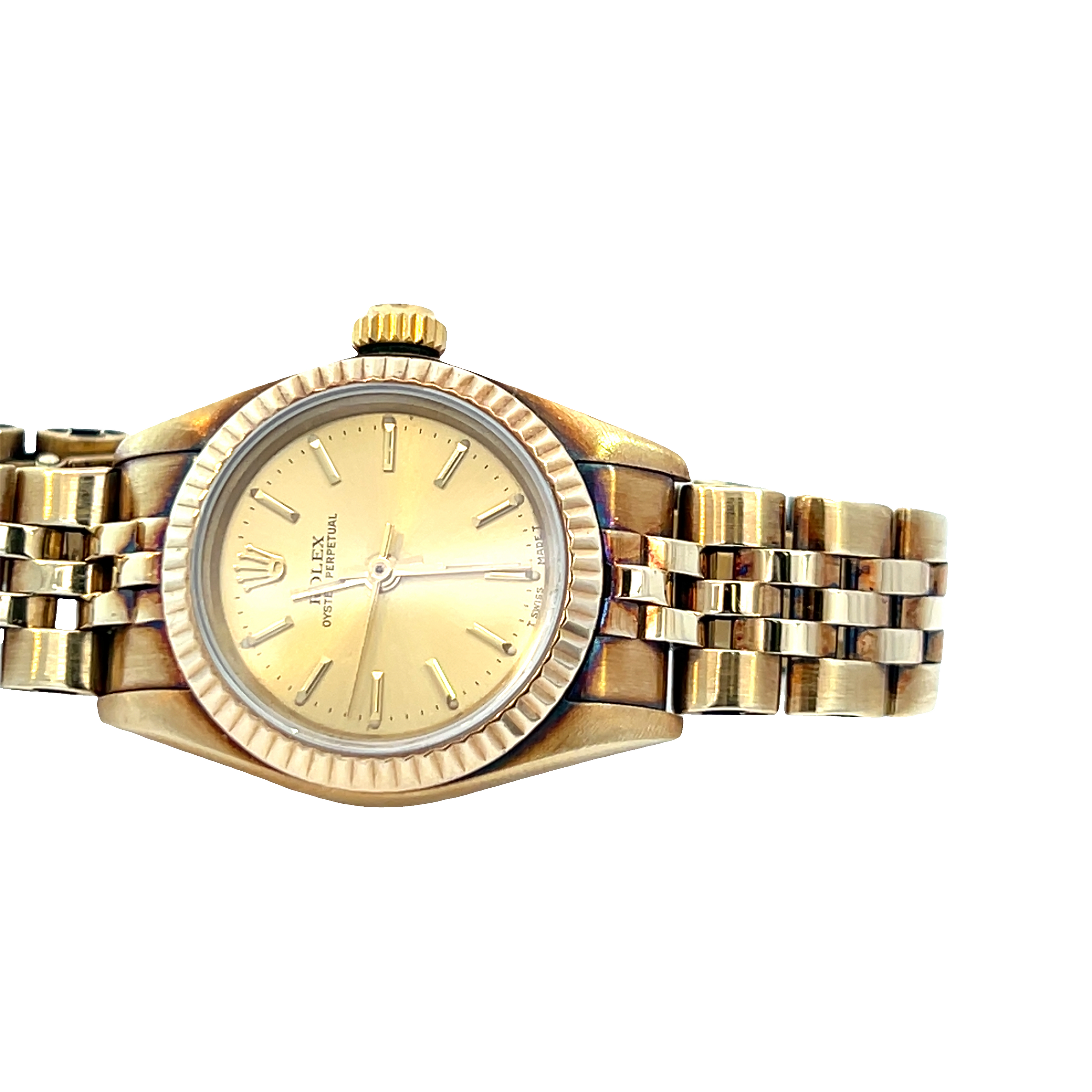 Pre-Owned Rolex Oyster Perpetual Champagne Dial circa 1988 with Box & Papers