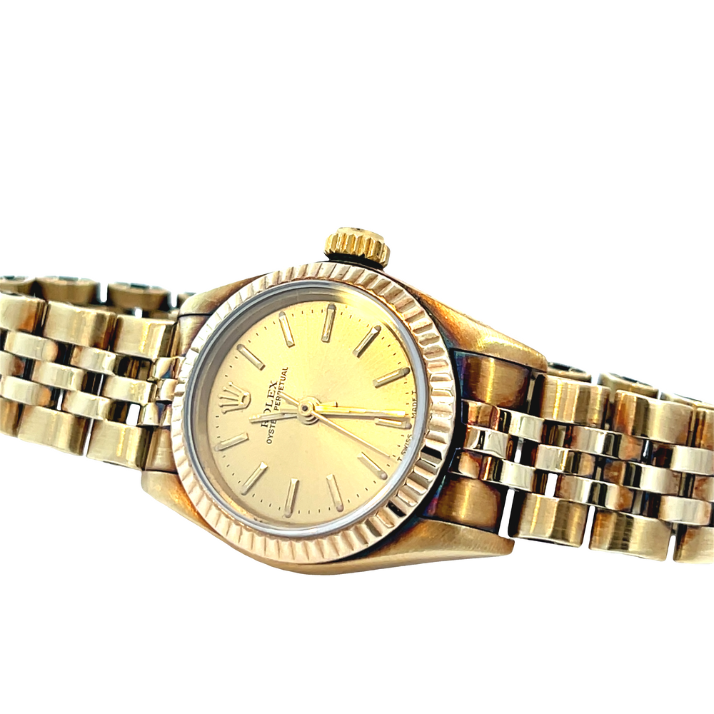 Pre-Owned Rolex Oyster Perpetual Champagne Dial circa 1988 with Box & Papers