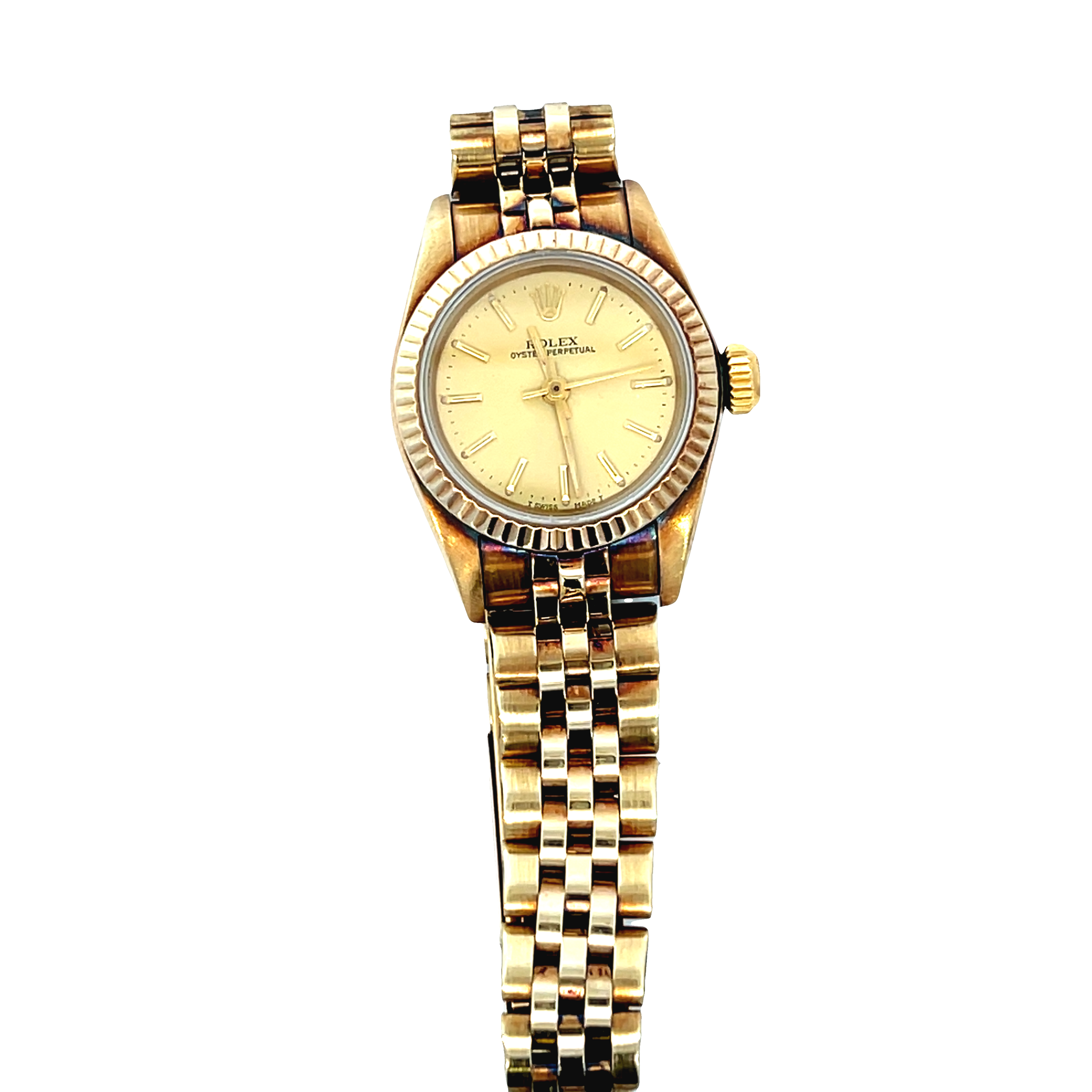 Pre-Owned Rolex Oyster Perpetual Champagne Dial circa 1988 with Box & Papers