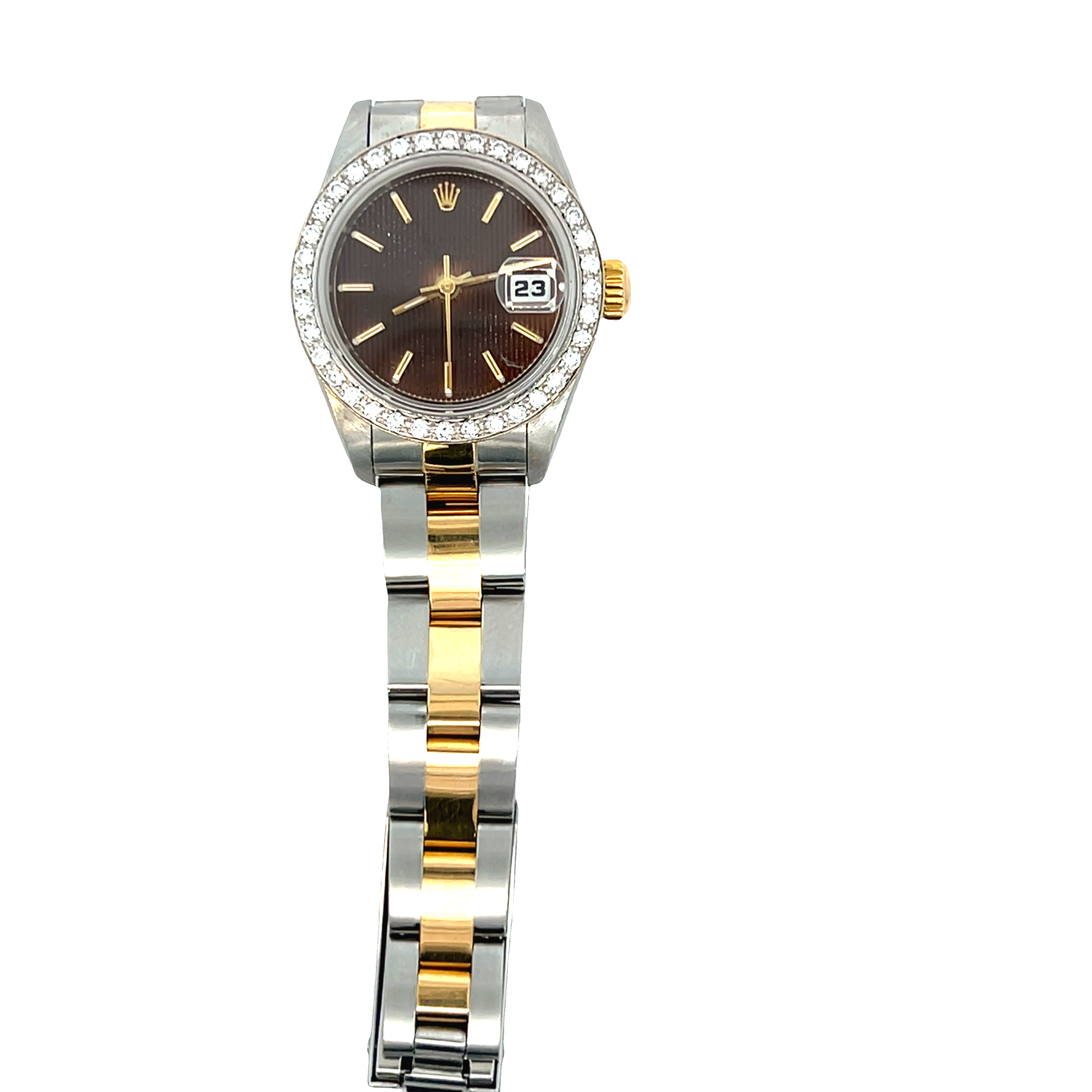 Pre-Owned Rolex Lady Datejust 69163 Two-Tone Diamond Bezel 26mm Box & Papers