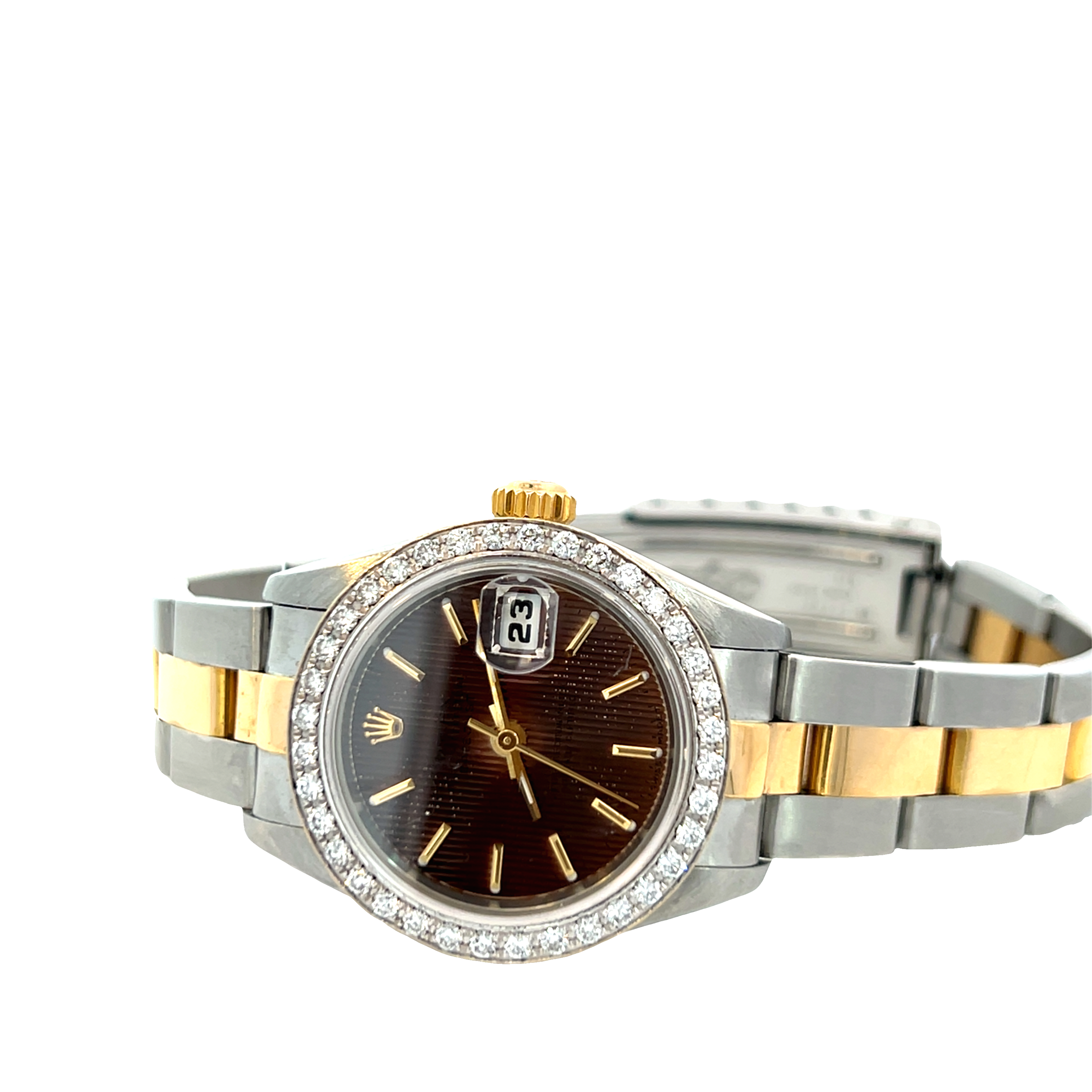 Pre-Owned Rolex Lady Datejust 69163 Two-Tone Diamond Bezel 26mm Box & Papers
