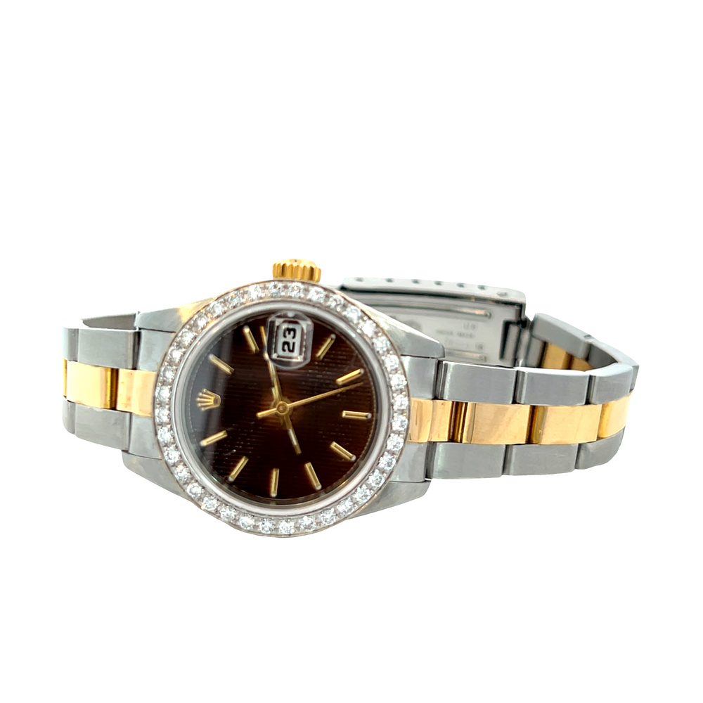 Pre-Owned Rolex Lady Datejust 69163 Two-Tone Diamond Bezel 26mm Box & Papers