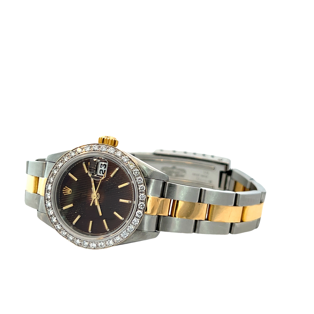Pre-Owned Rolex Lady Datejust 69163 Two-Tone Diamond Bezel 26mm Box & Papers