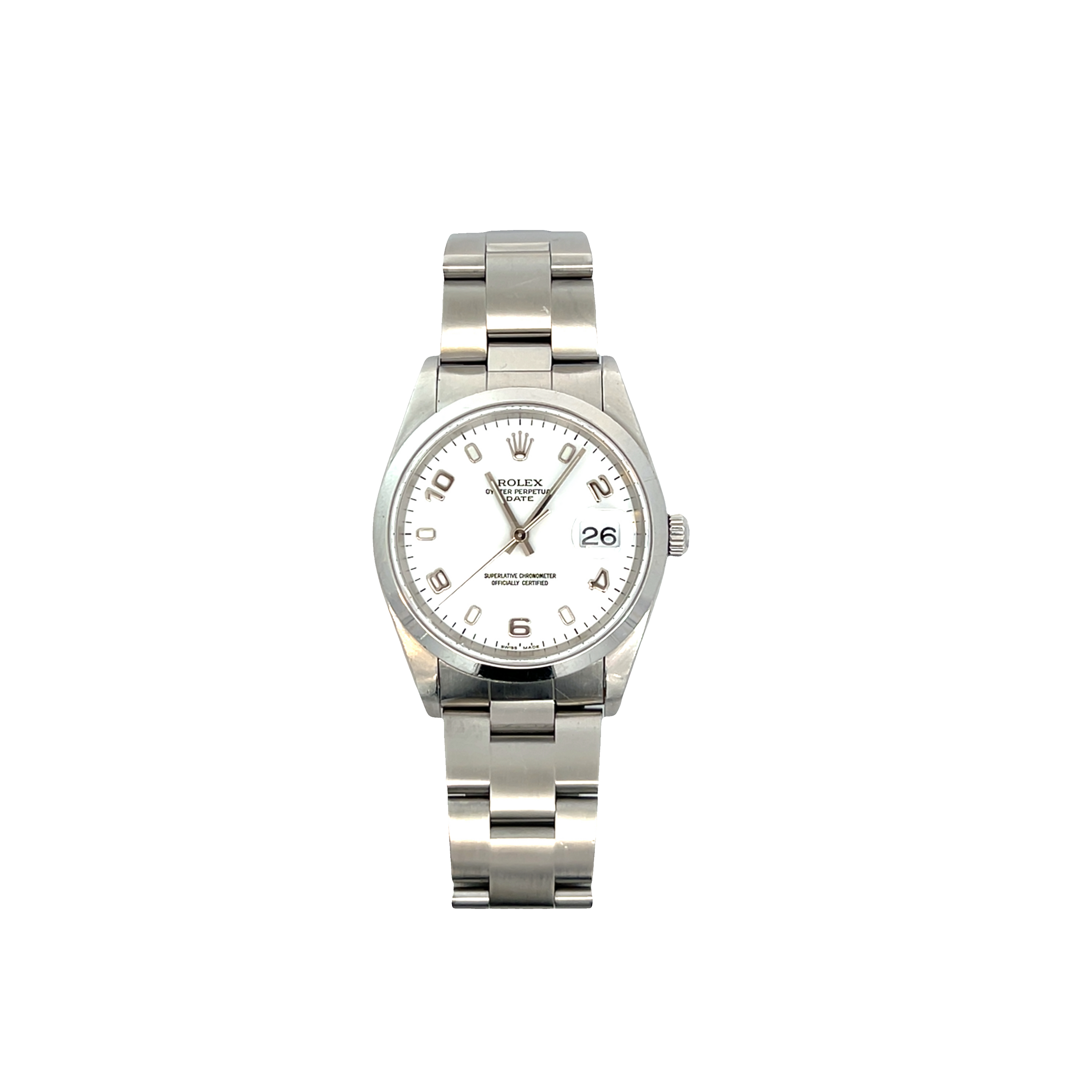 Pre-Owned Rolex Oyster Perpetual Date 15200 34mm Silver Dial