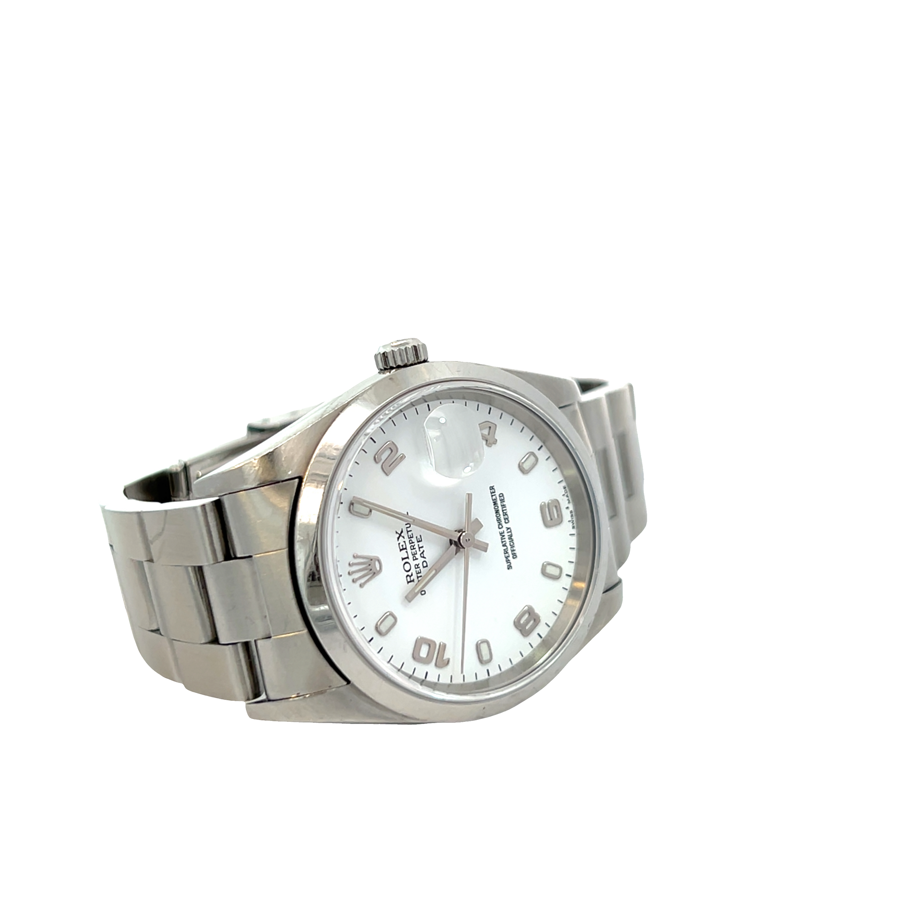 Pre-Owned Rolex Oyster Perpetual Date 15200 34mm Silver Dial