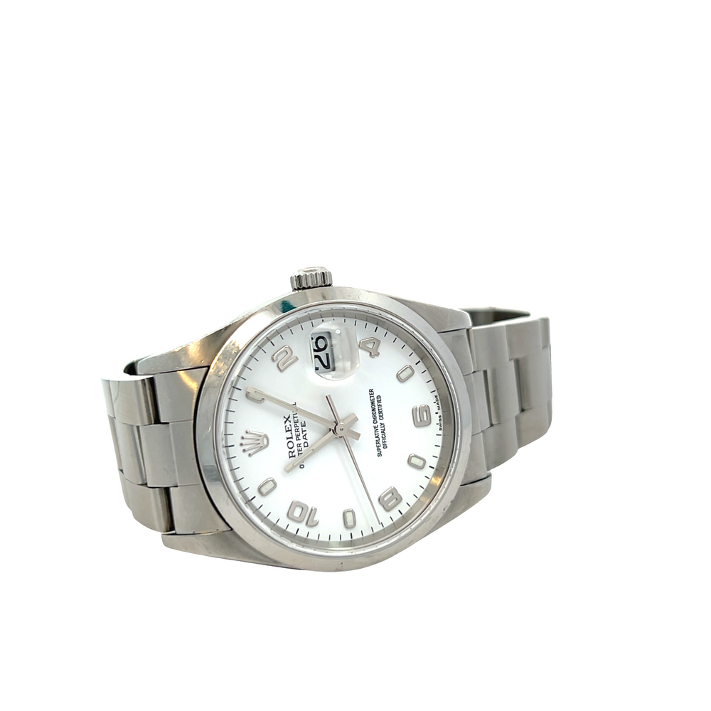 Pre-Owned Rolex Oyster Perpetual Date 15200 34mm Silver Dial