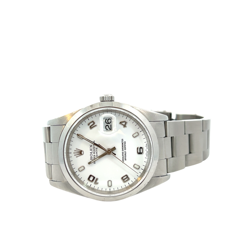 Pre-Owned Rolex Oyster Perpetual Date 15200 34mm Silver Dial