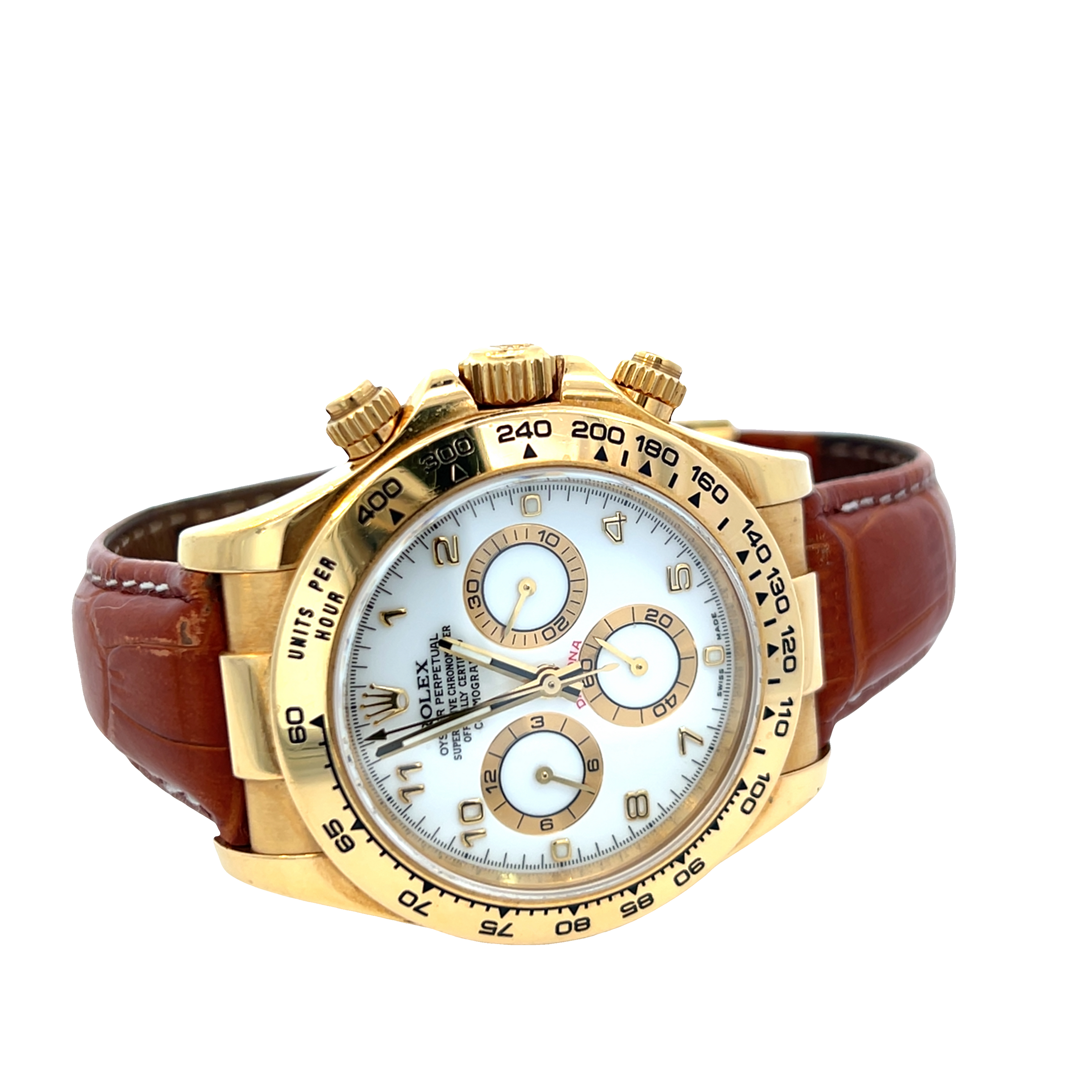 Pre-Owned Rolex Cosmograph Daytona 18K Yellow Gold 40mm Chronograph Watch Ref. 116518 | Automatic | Leather Strap