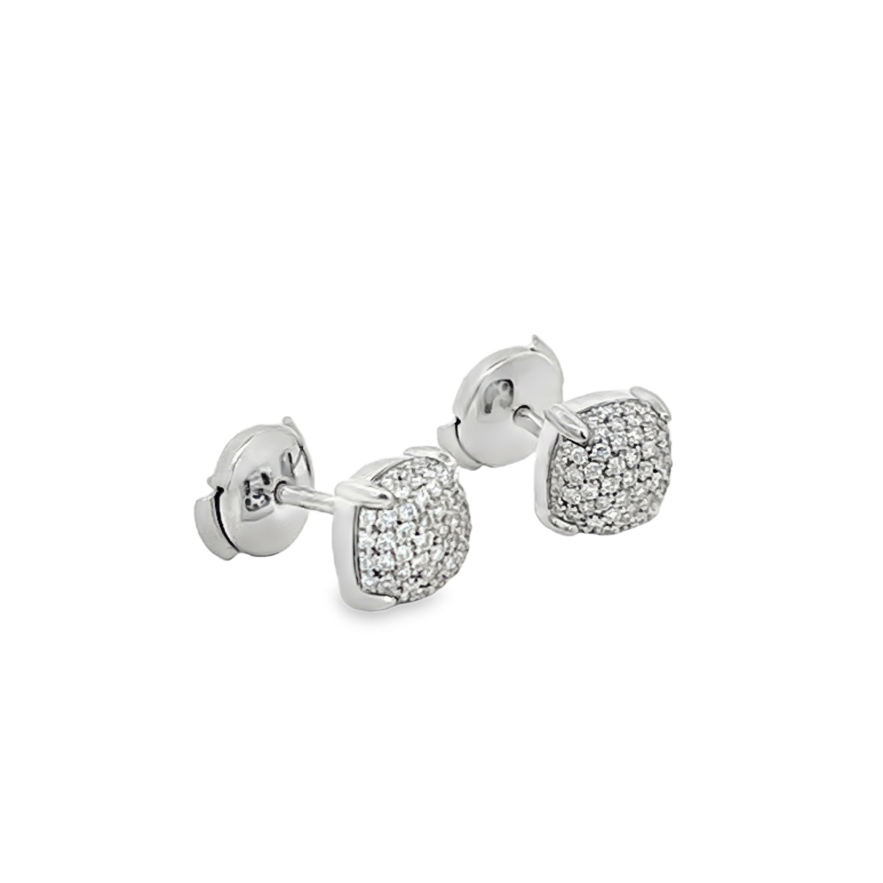 Estate Tiffany & Co. Paloma Picasso 18K White Gold Pavé Diamond Stud Earrings