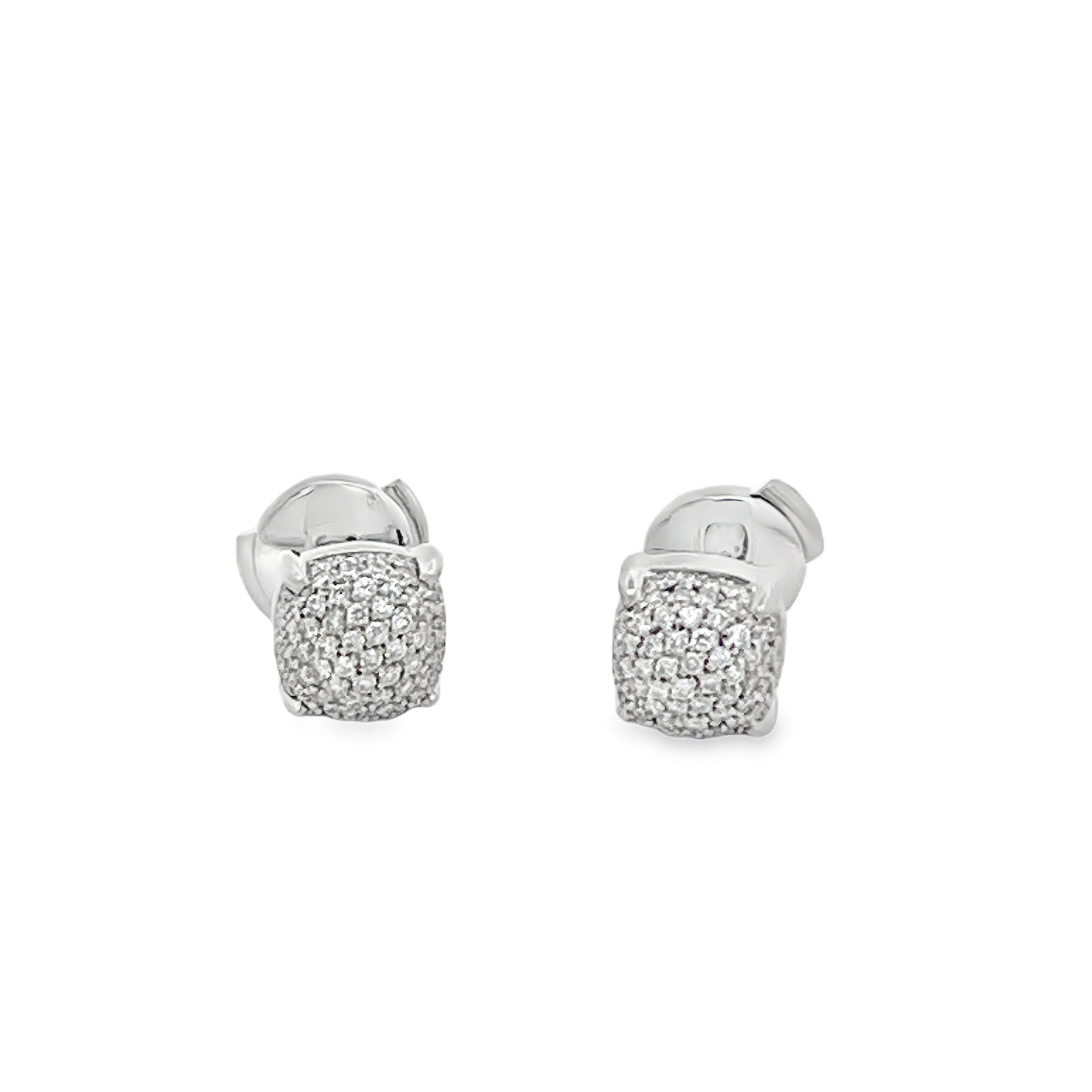 Estate Tiffany & Co. Paloma Picasso 18K White Gold Pavé Diamond Stud Earrings
