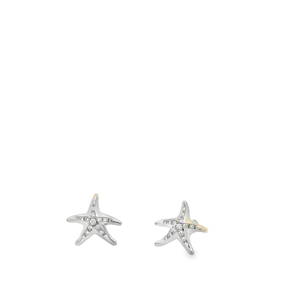 Estate Tiffany & Co. Platinum Diamond Starfish Earrings